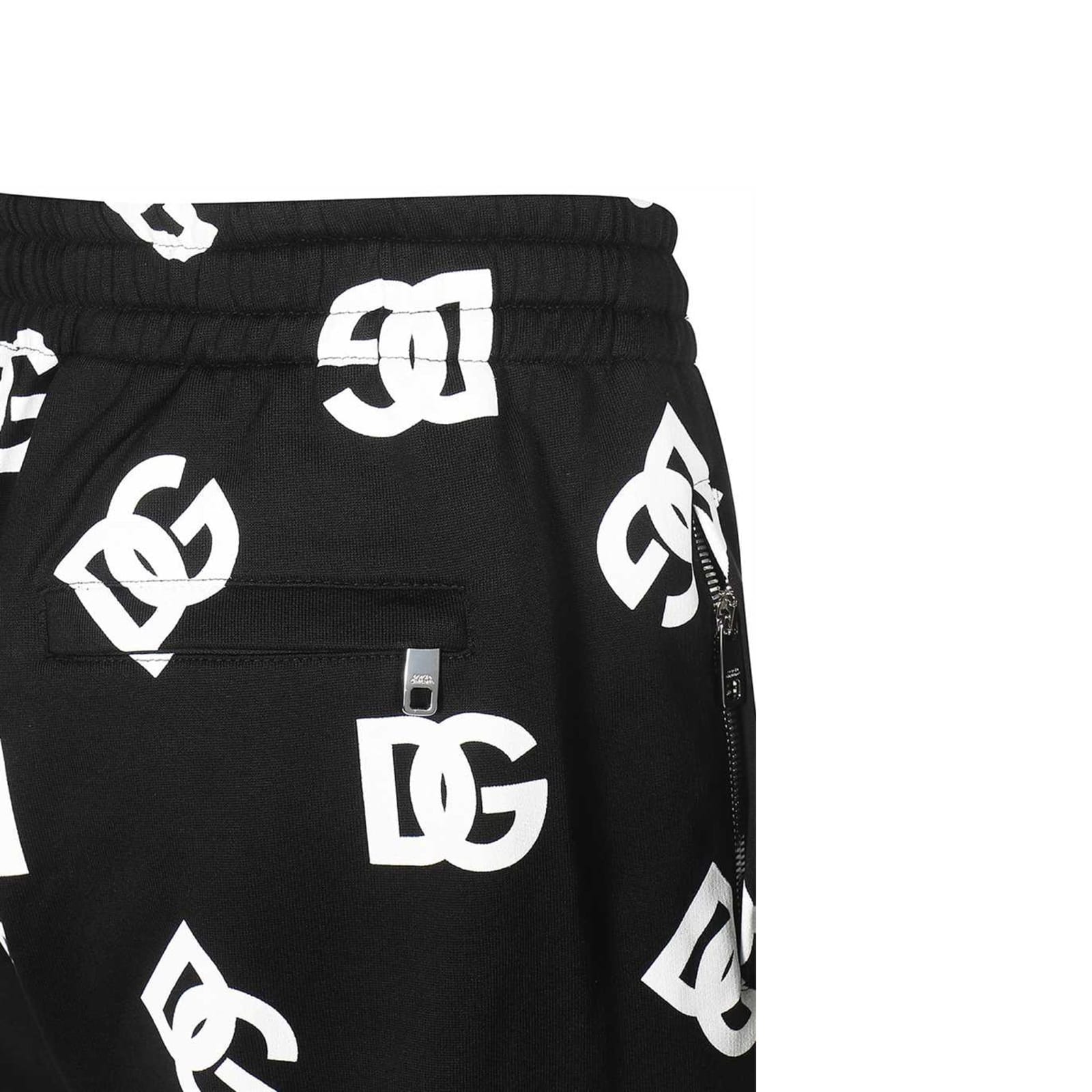 Shop Dolce & Gabbana Cotton Logo Pants In Black