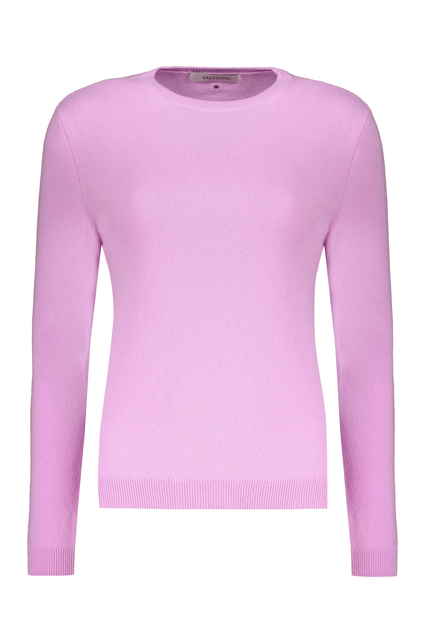 Valentino Long Sleeve Crew-neck Sweater In Purple