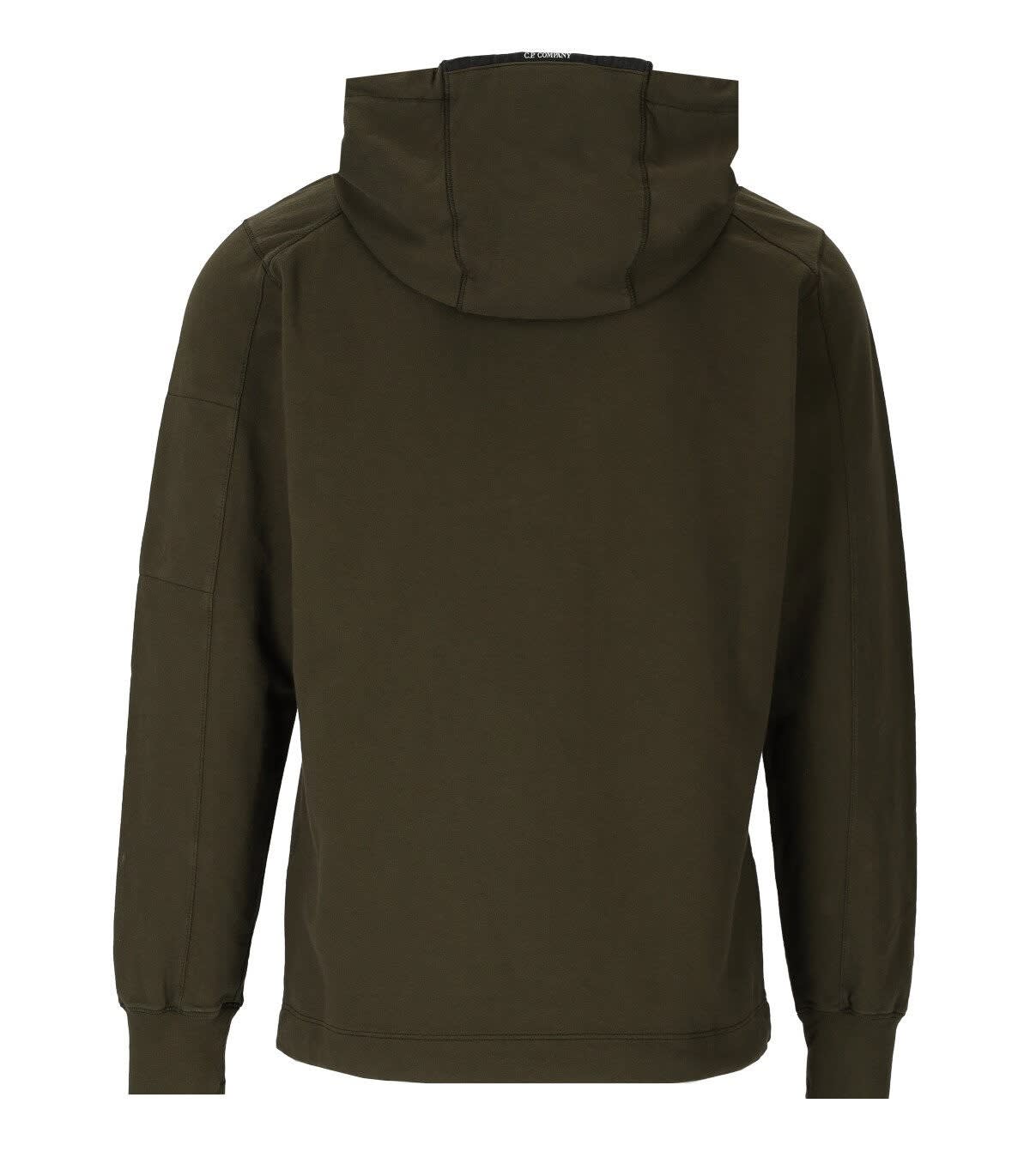 Shop C.p. Company C. P. Company Drawstring Sleeved Hoodie In Verde