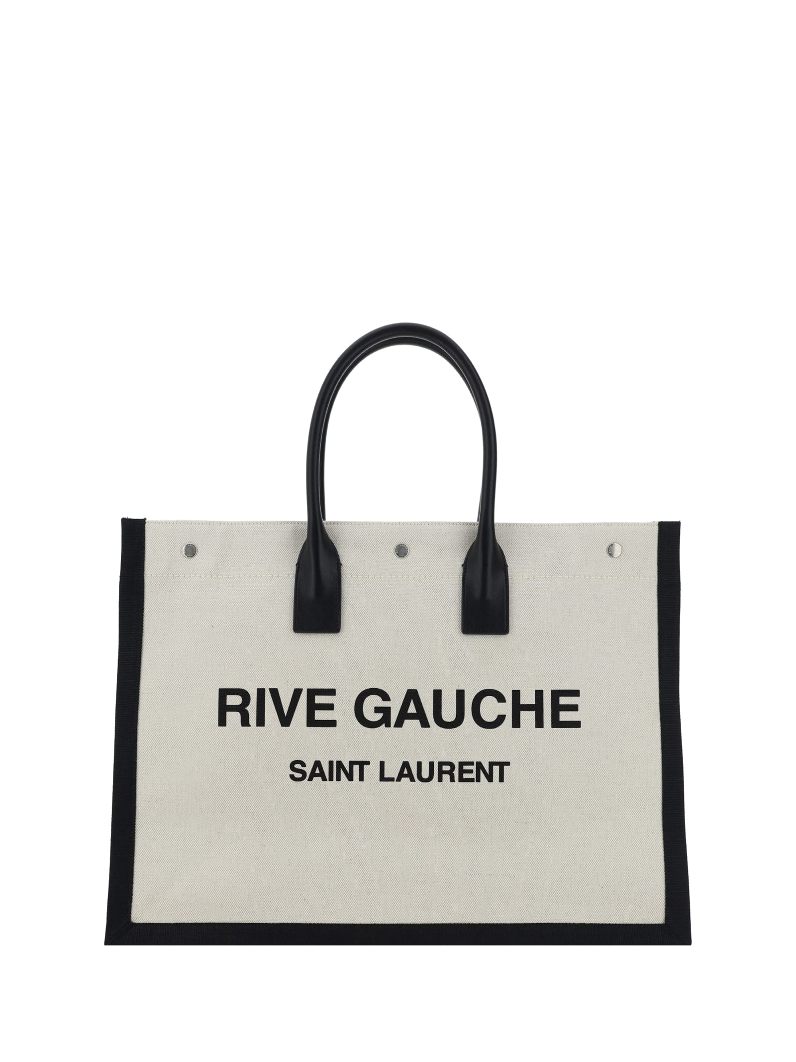 Shop Saint Laurent Rive Gauche Handbag In Greggio/nero