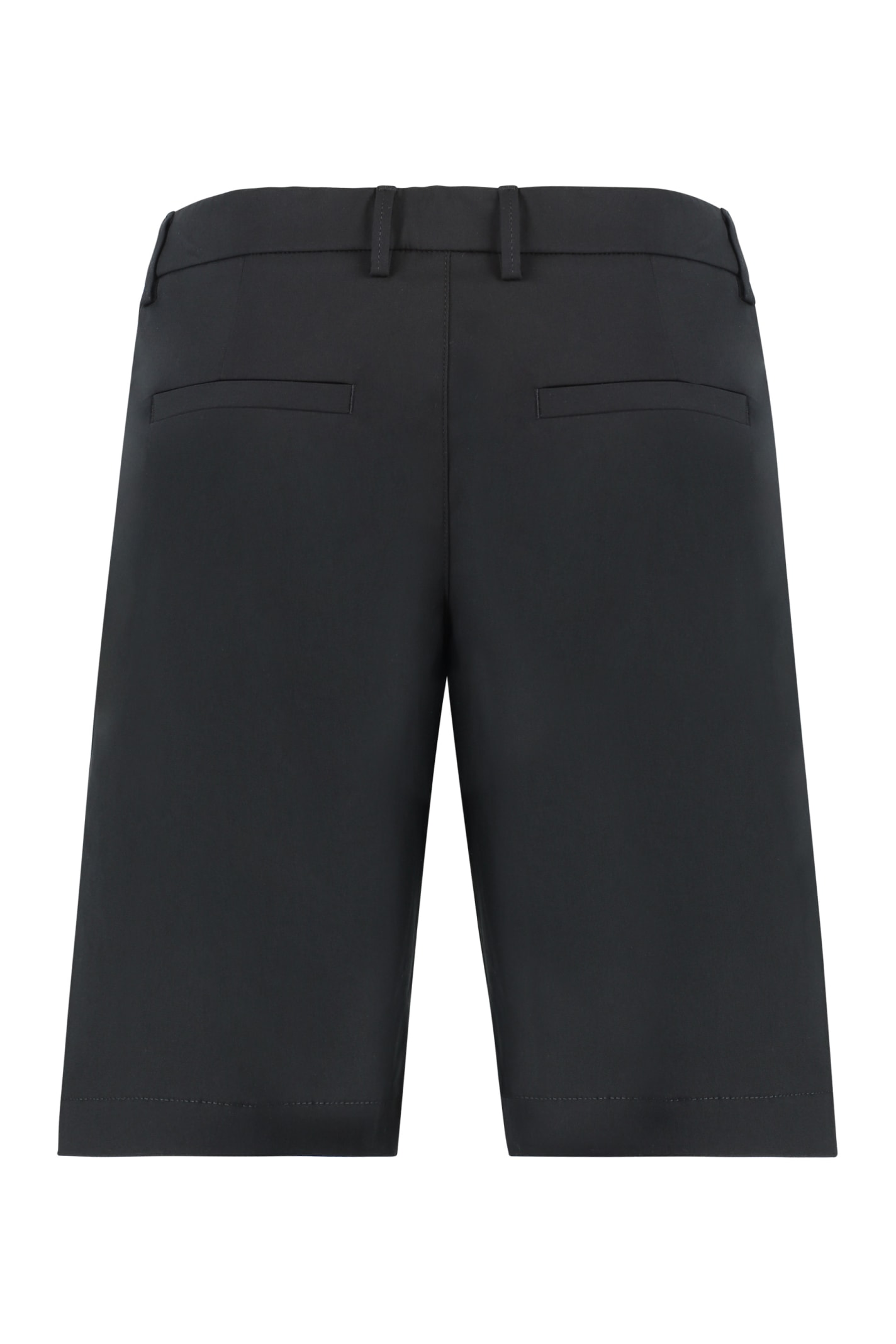 Shop Hugo Boss Cotton Blend Bermuda Shorts In Black
