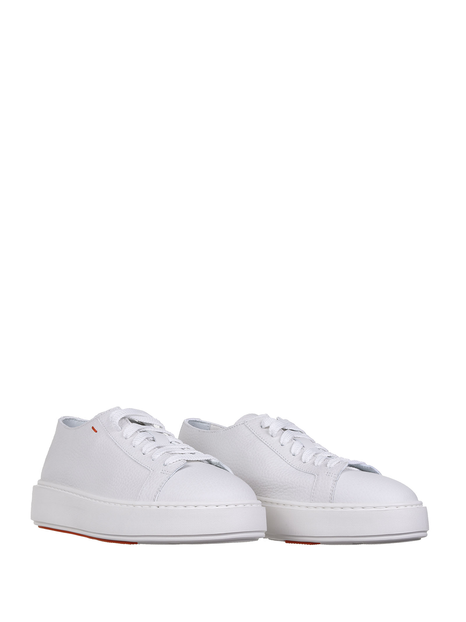 Shop Santoni White Low-top Sneaker In Grey/white