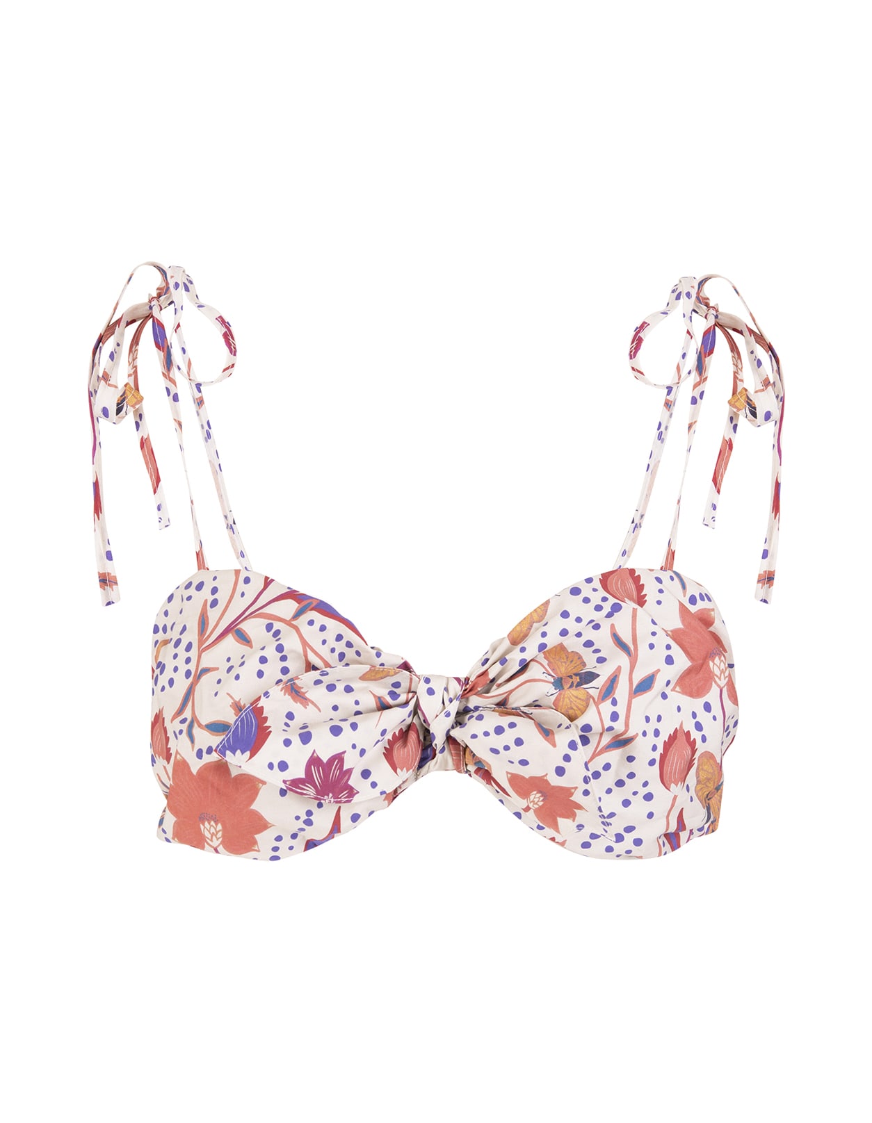 Amotea Sole Top With Purple And Orange Floral Pattern