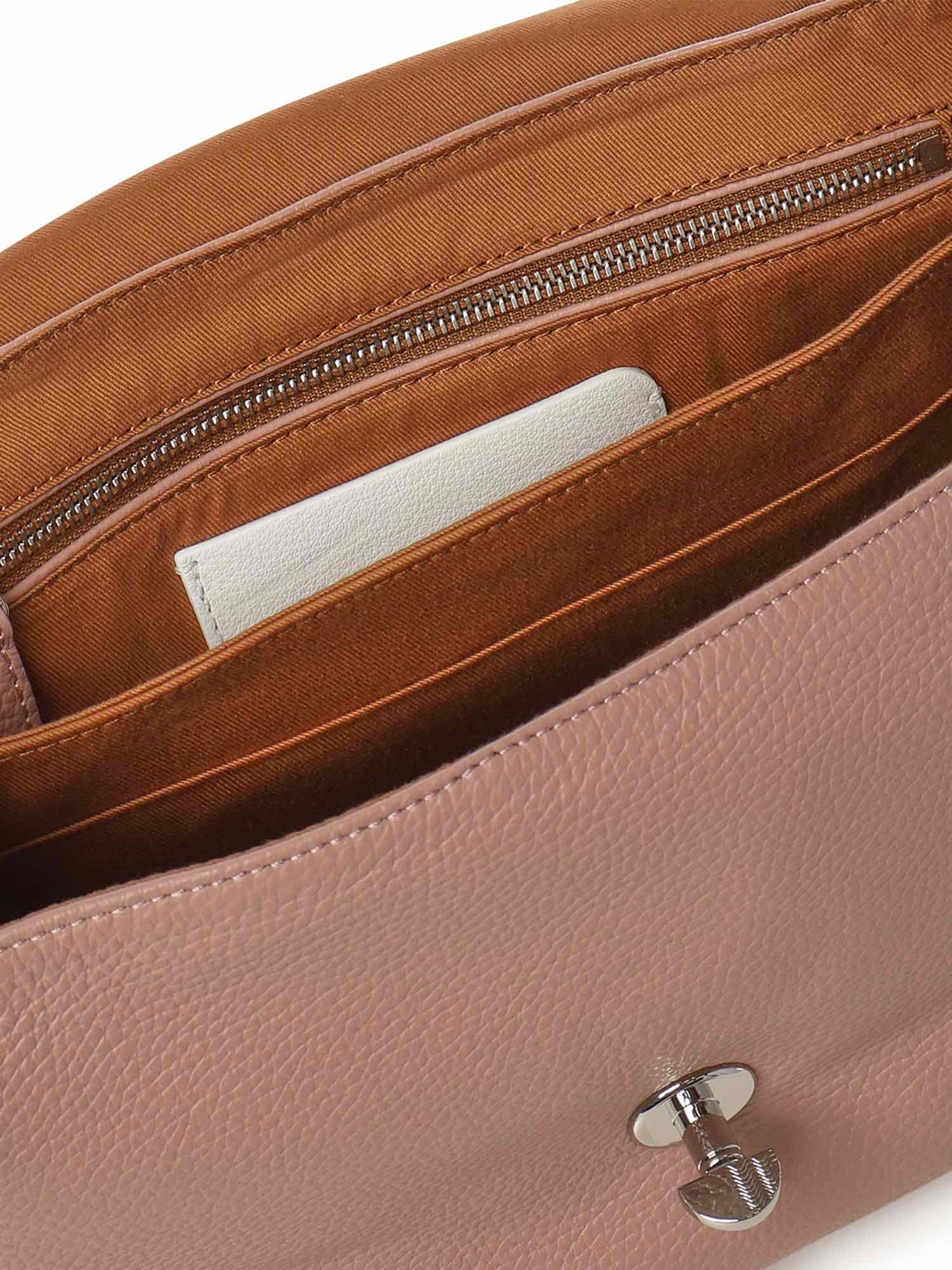 Zanellato Postina Studded Leather Shoulder Bag In Pink