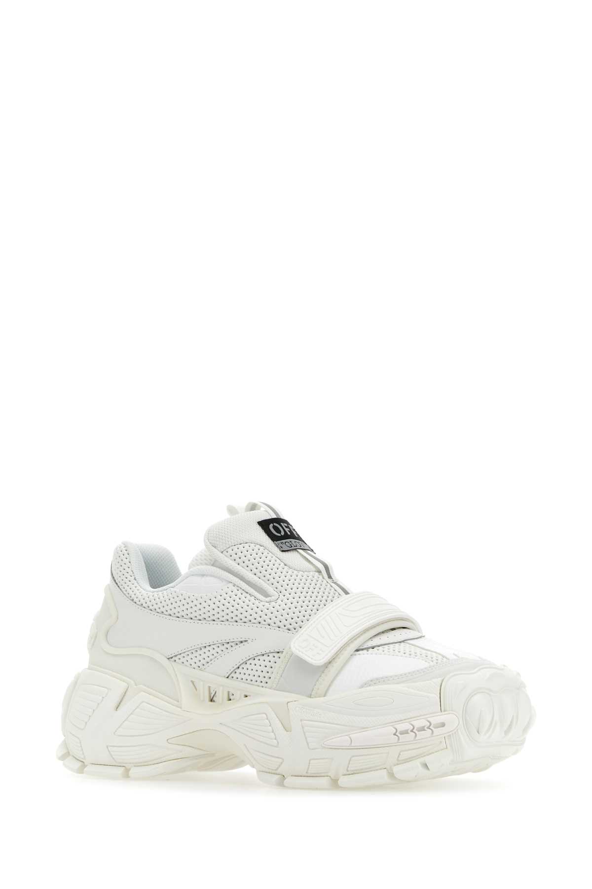 Shop Off-white White Leather And Mesh Glove Slip Ons