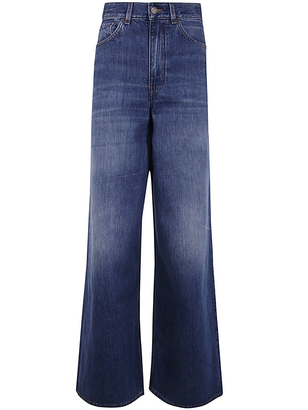 Shop Chloé Wide Leg Denim In Night Blue