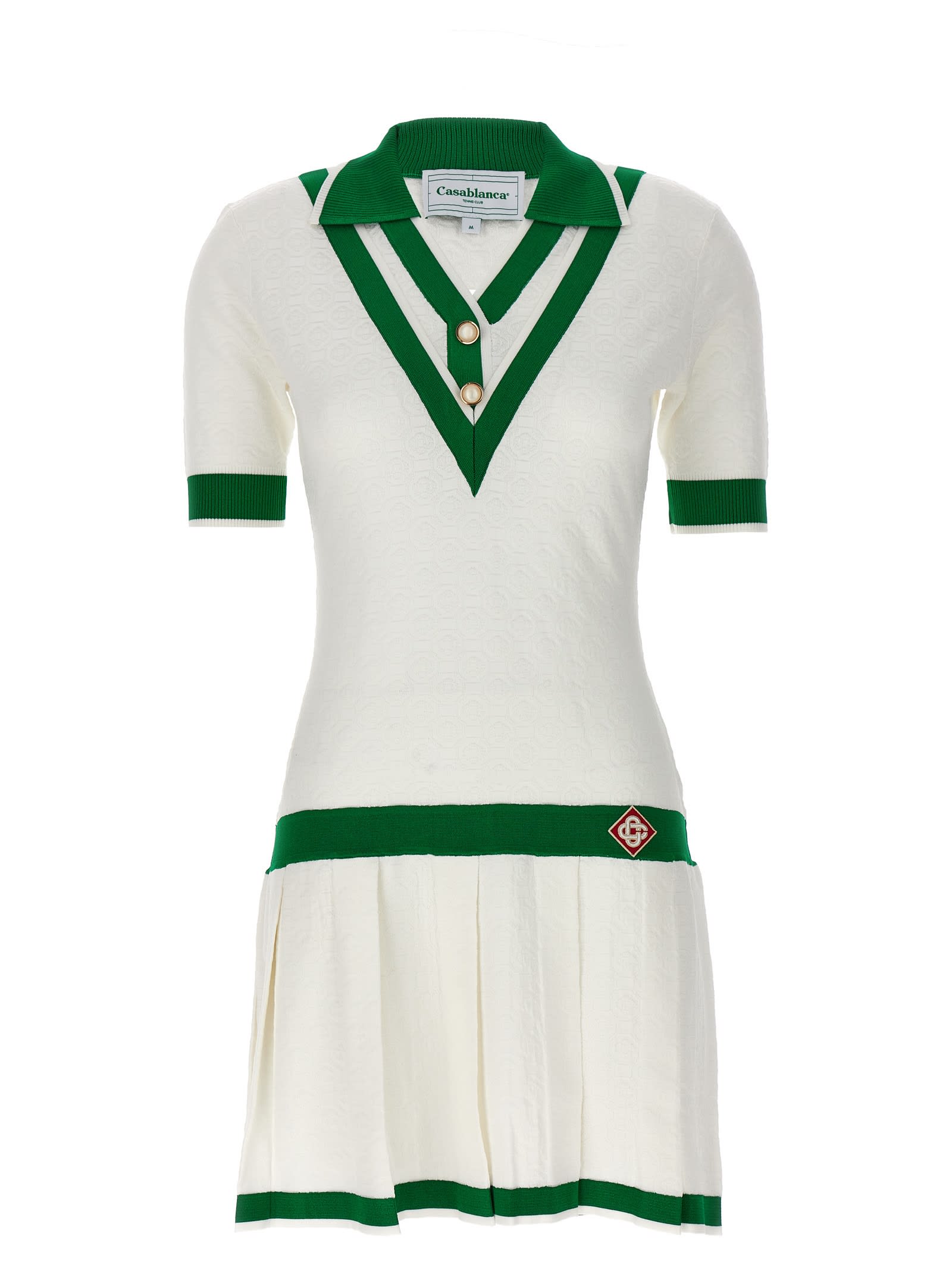 Shop Casablanca Tennis Mini Dress In Bianco