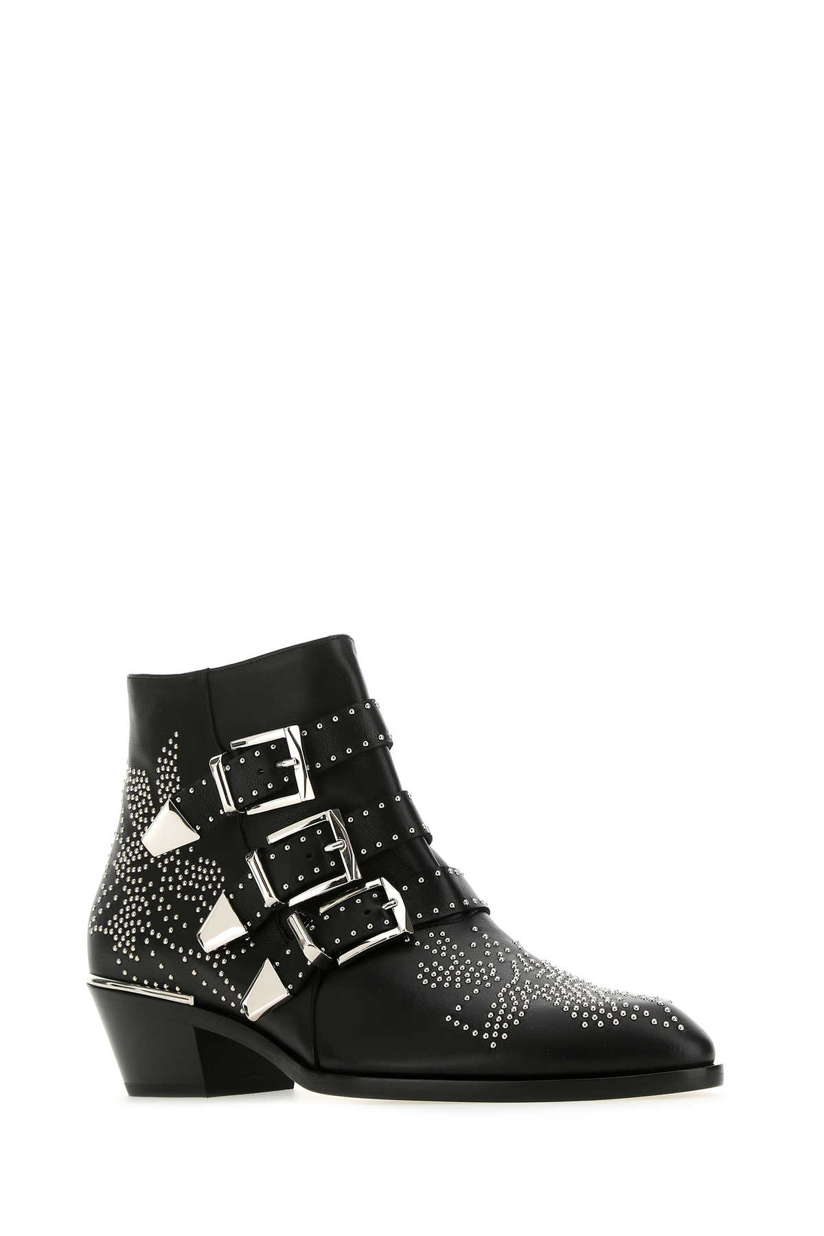 Chloé Embellished Nappa Leather Susanna Ankle Boots In 0zz