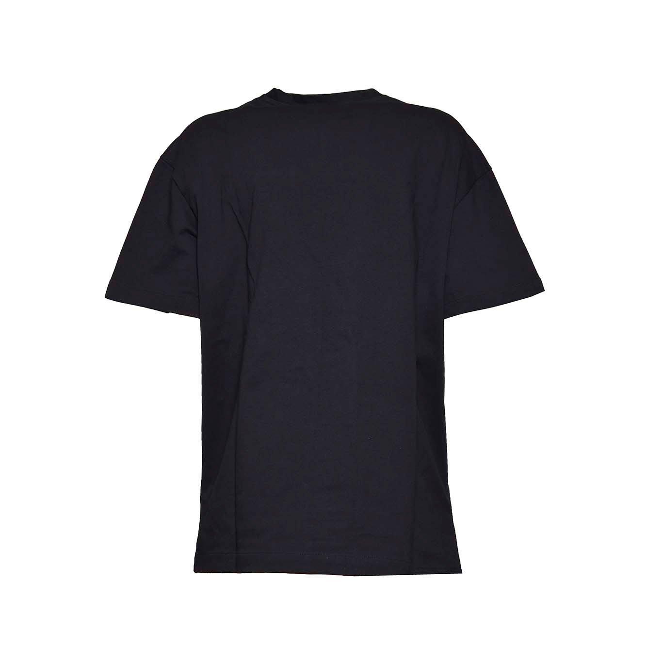 Shop Jil Sander Fringed-brooch Drop Shoulder T-shirt In Nero