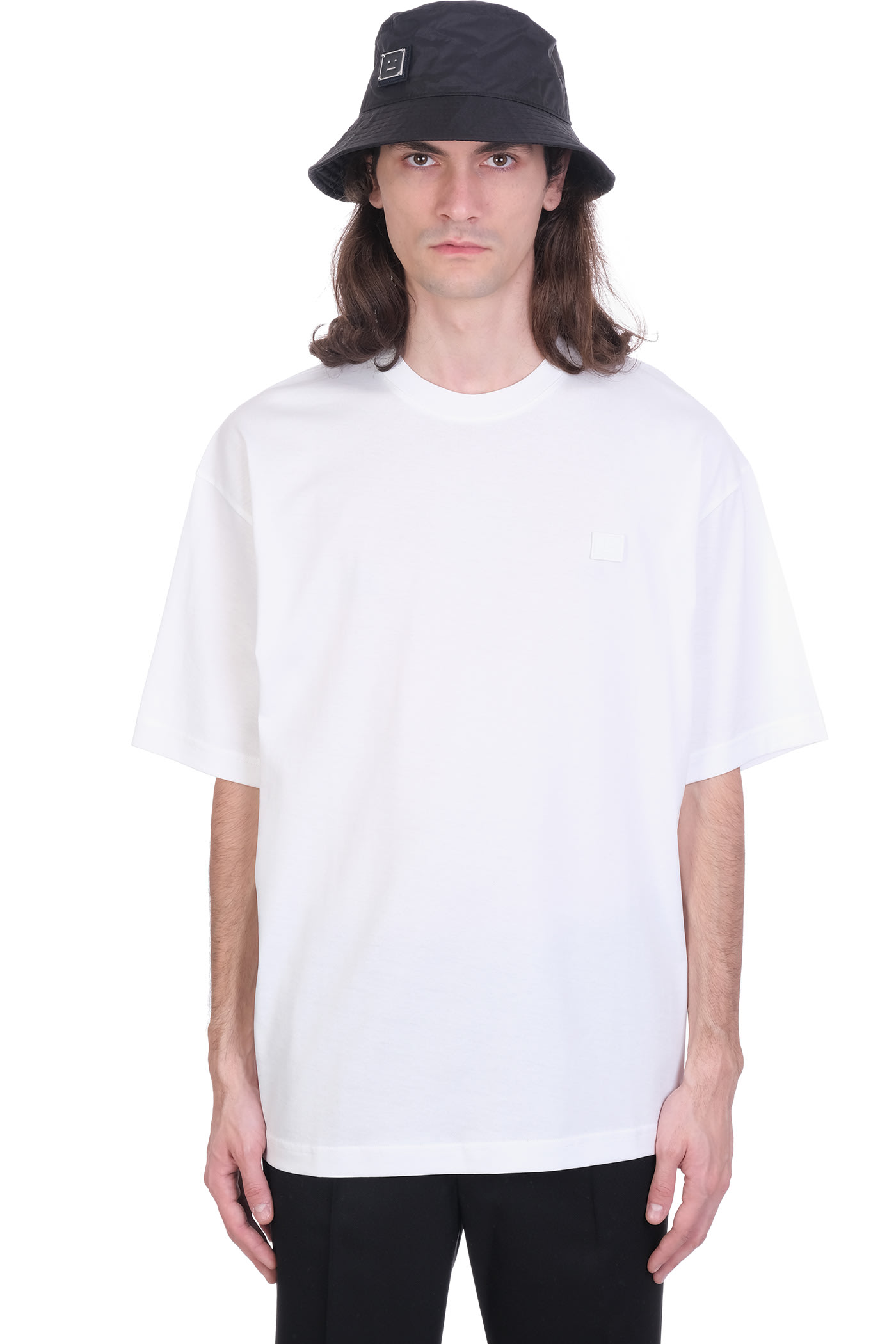 ACNE STUDIOS EXFORD FACE T-SHIRT IN WHITE COTTON,CL0085183