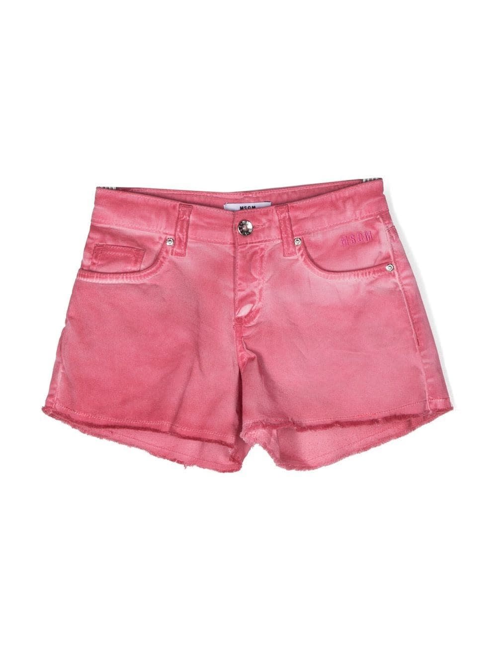 Shop Msgm Pink Denim Shorts