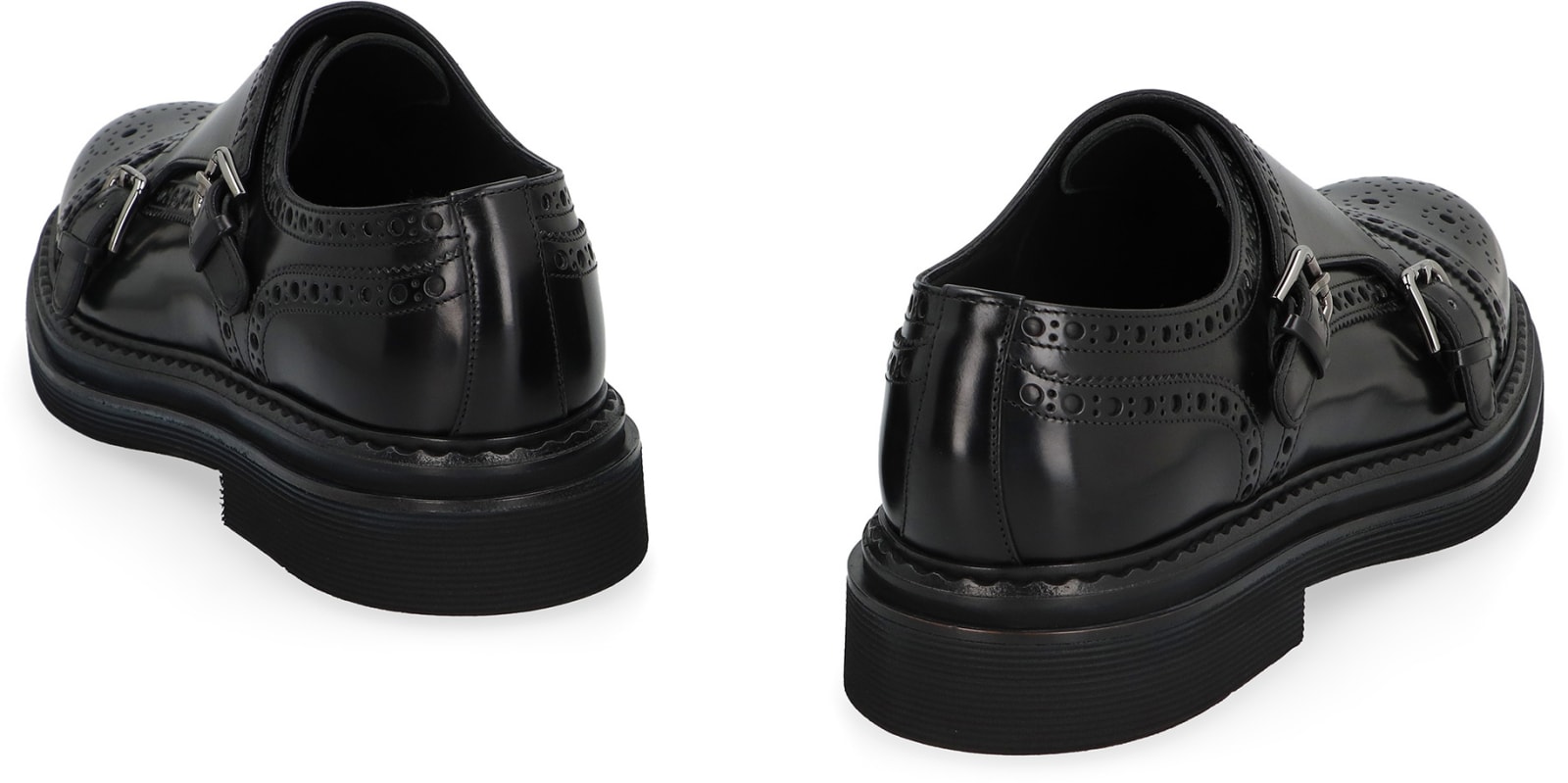 Shop Dolce & Gabbana Leather Monk-strap Shoes In Black