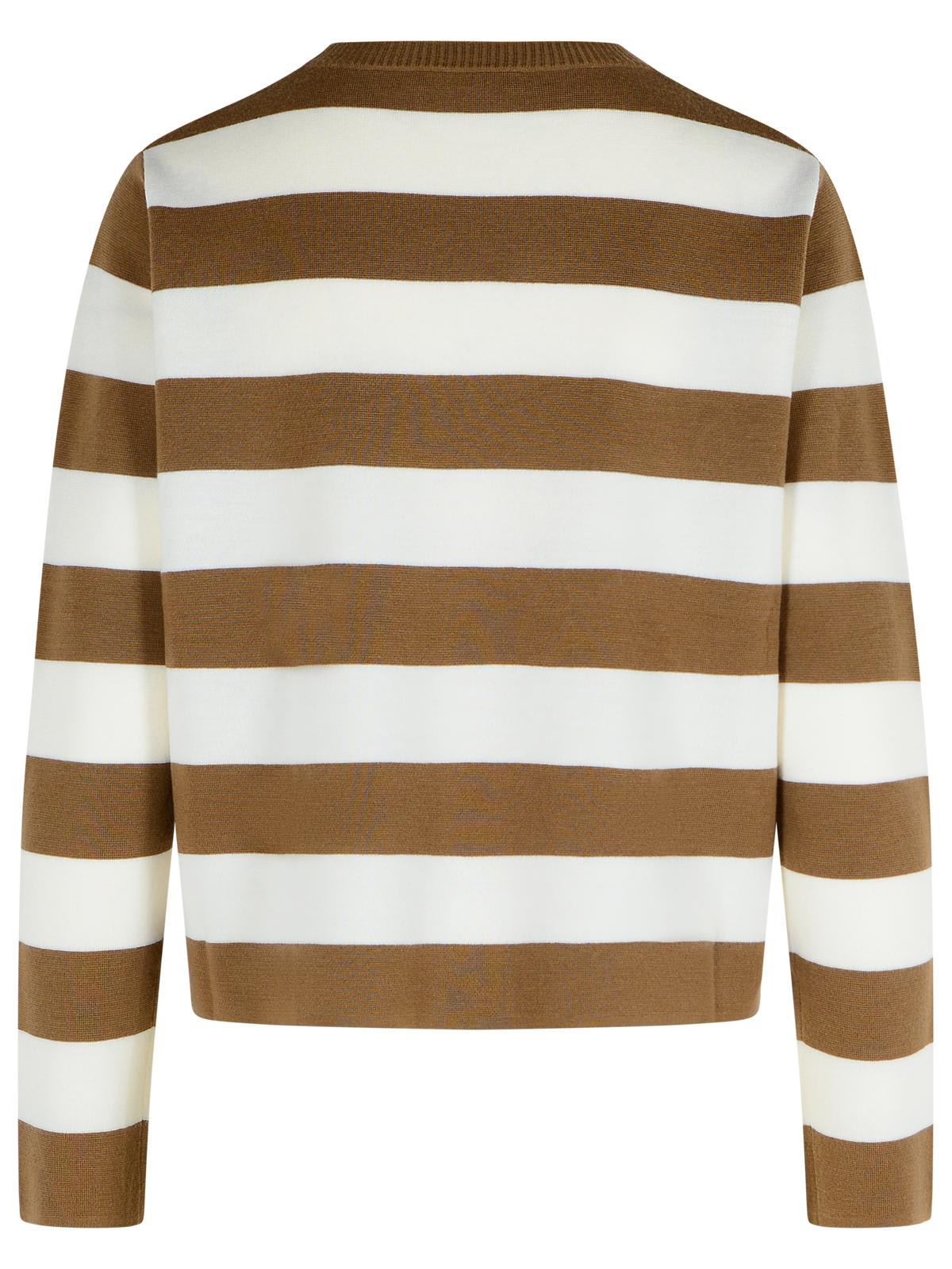 Max Mara Sleeveless Crew Neck Top With Embroidered Detail In Brown