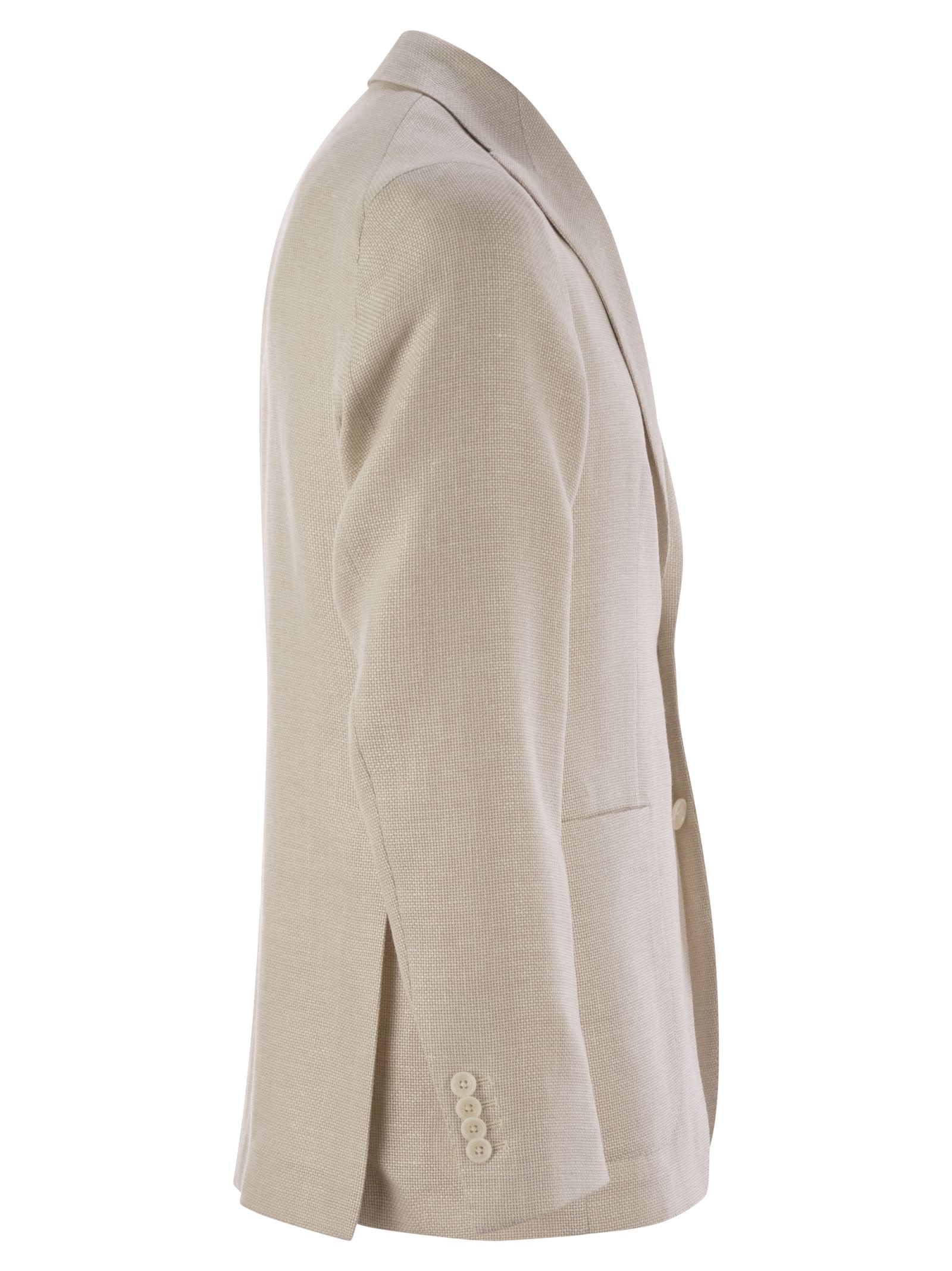 Shop Tagliatore Virgin Wool And Linen Jacket In Cream