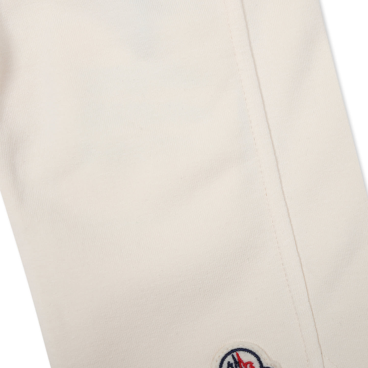 Moncler Ivory Pants For Baby Girl With Logo Patch In Ivory