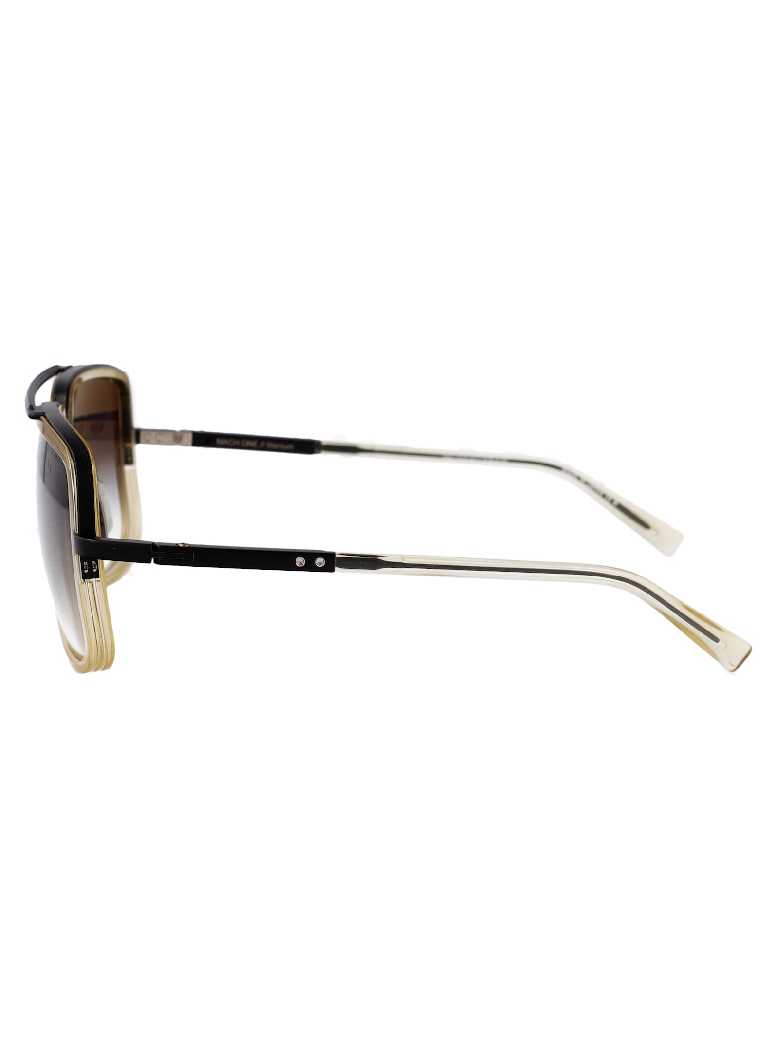 Dita Mach-one Sunglasses In Matte Black - Vintage Clear W/grey To Clear Gradient