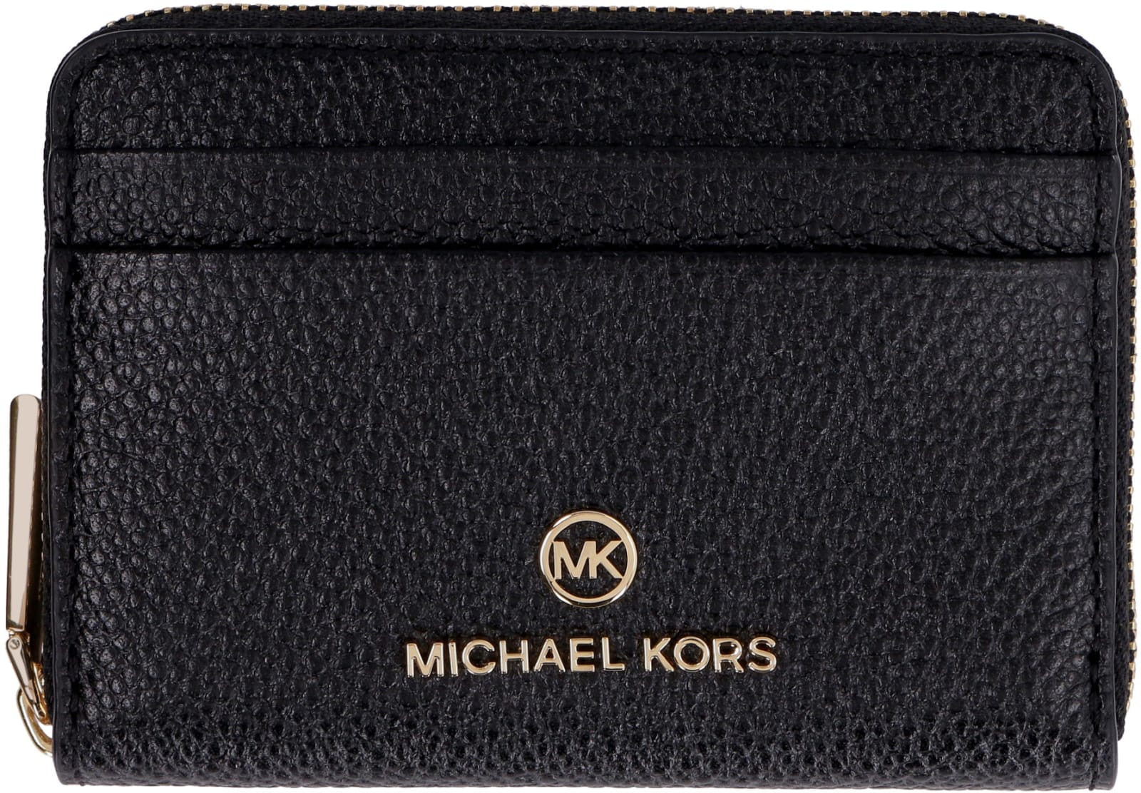 Shop Michael Michael Kors Mini Leather Wallet In Black