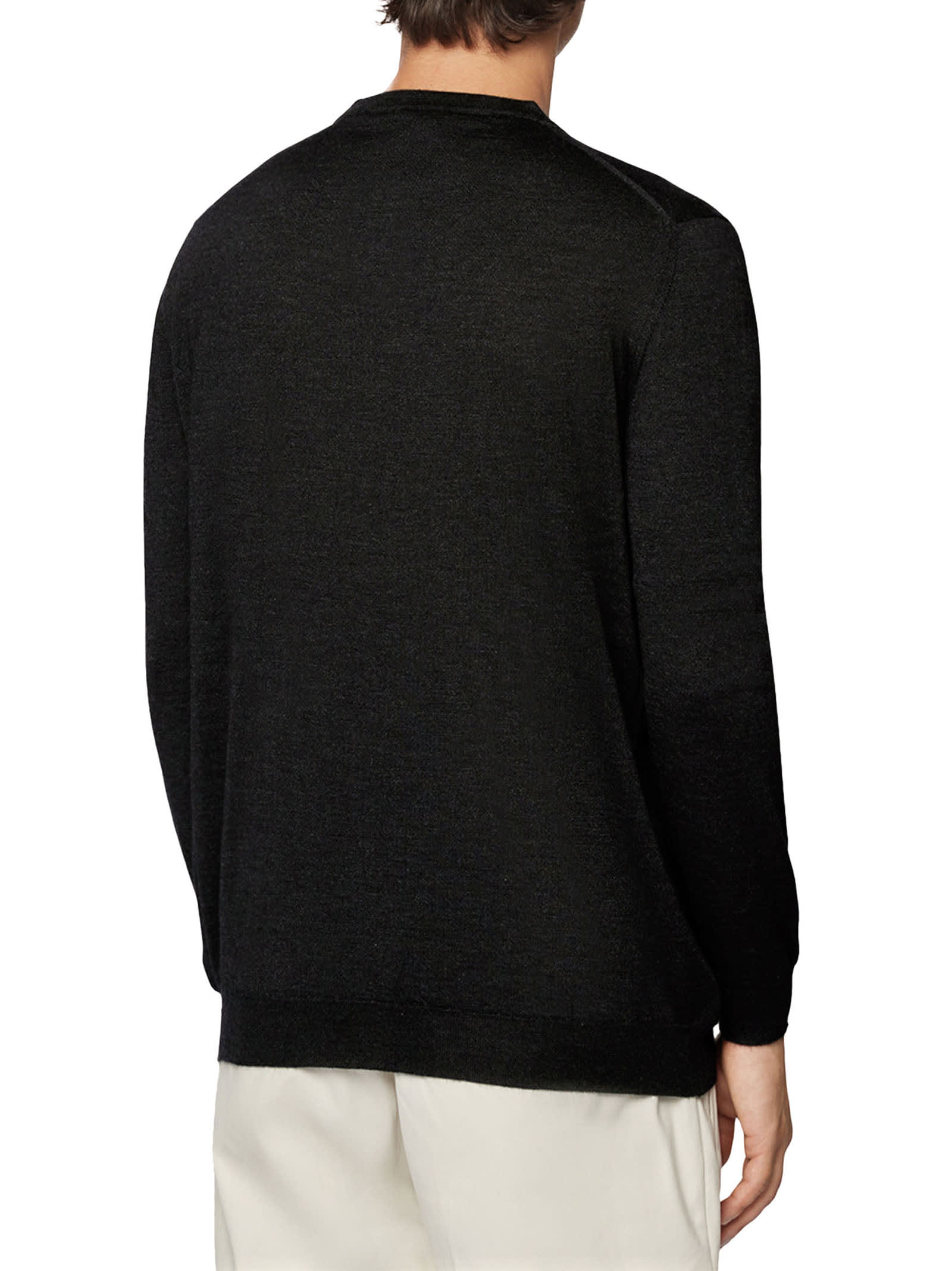 Shop Kiton Sweater Roundneck Cashmere In Anthracite