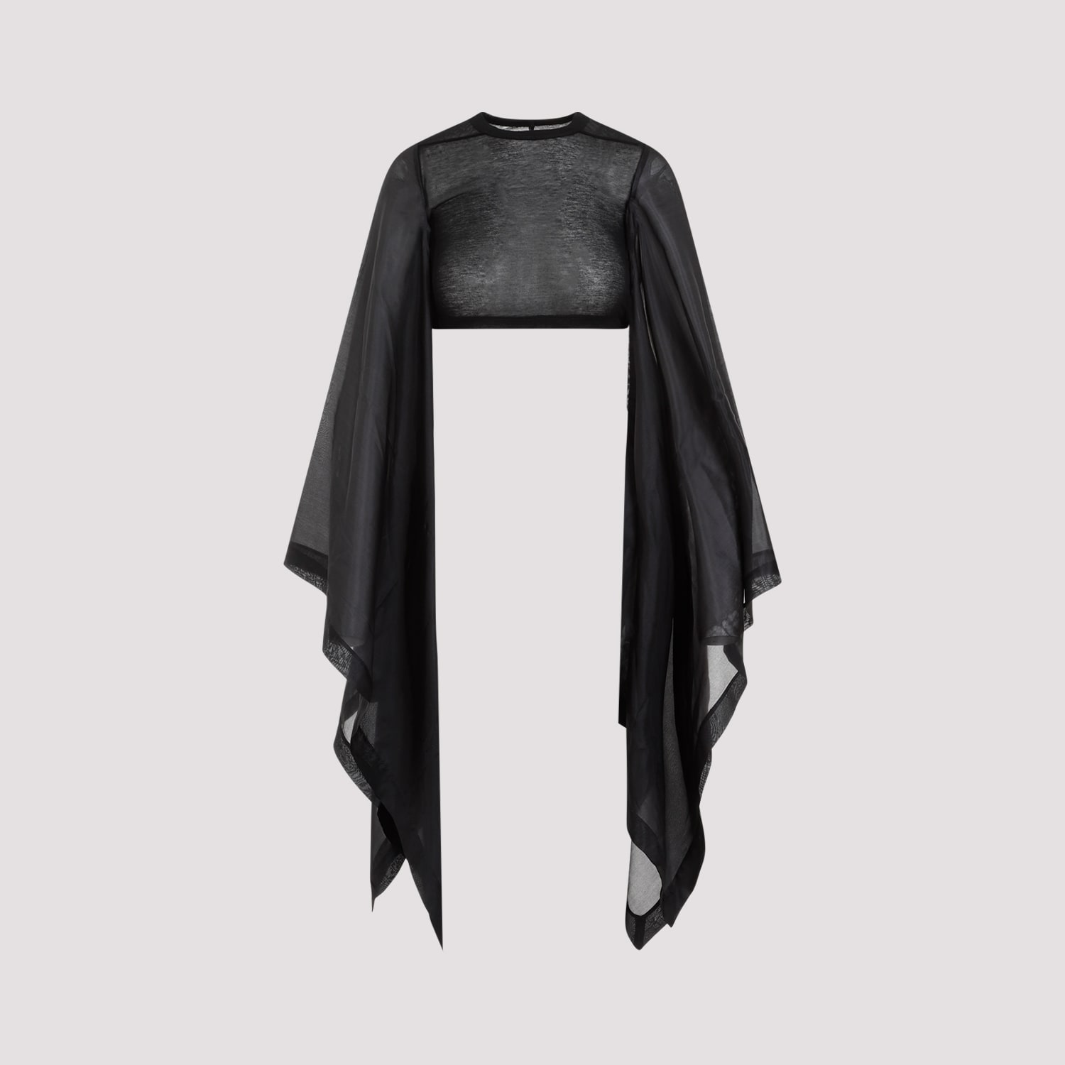 Shop Rick Owens Flag Crop Habotai Top In Black