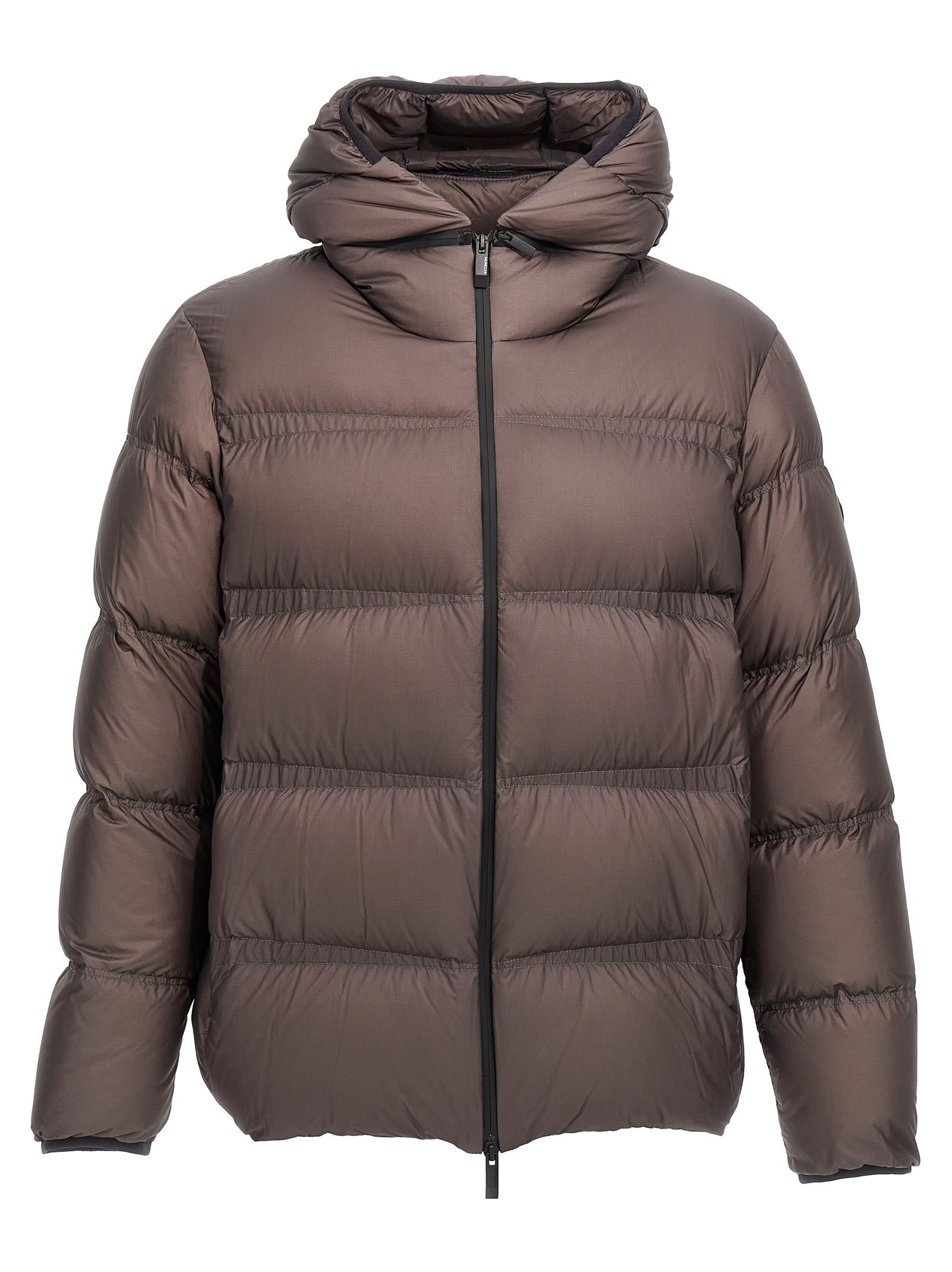 Shop Moncler Masac Down Jacket In Brown