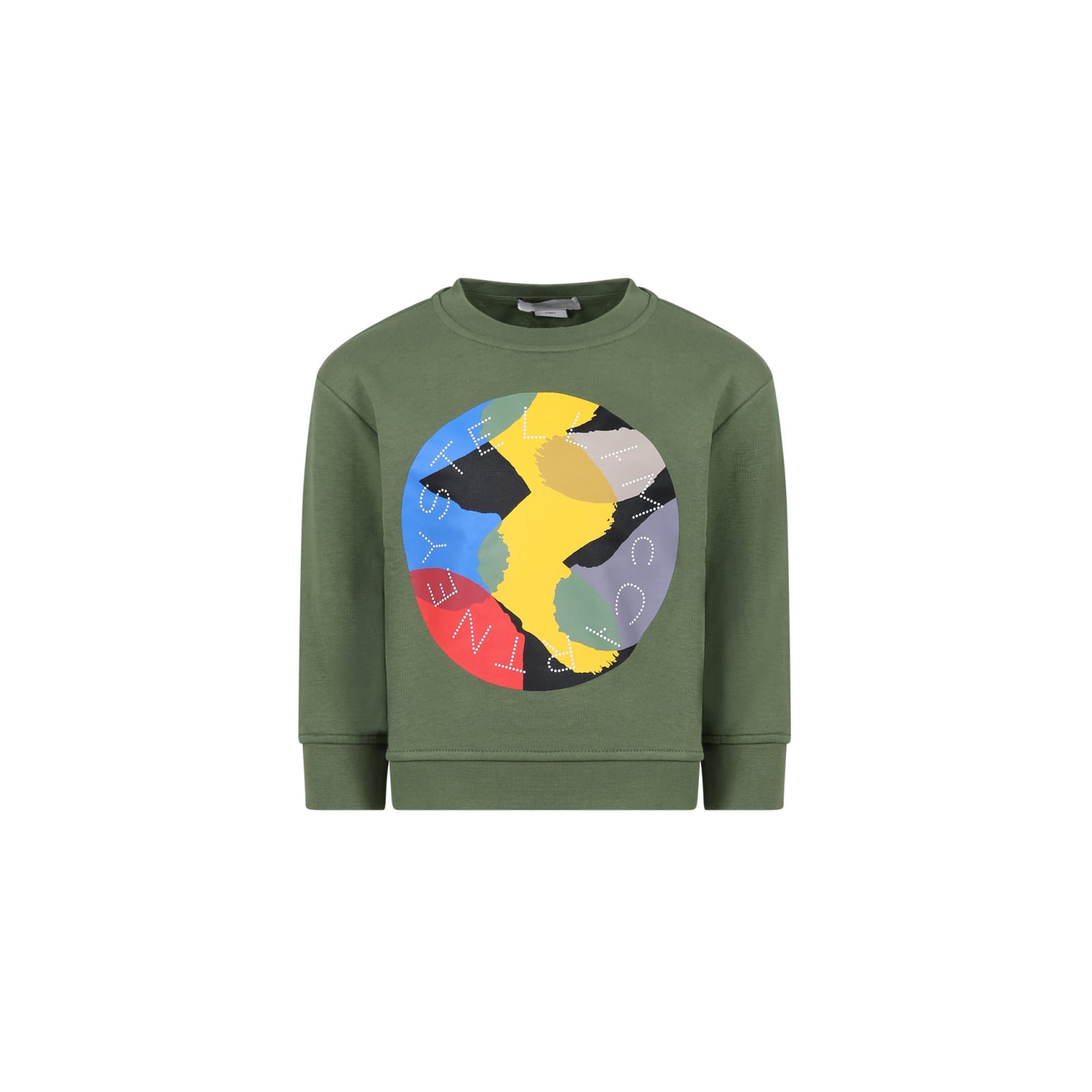 Stella Mccartney Kids' Green Sweatshirt For Boy With Multicolor Print