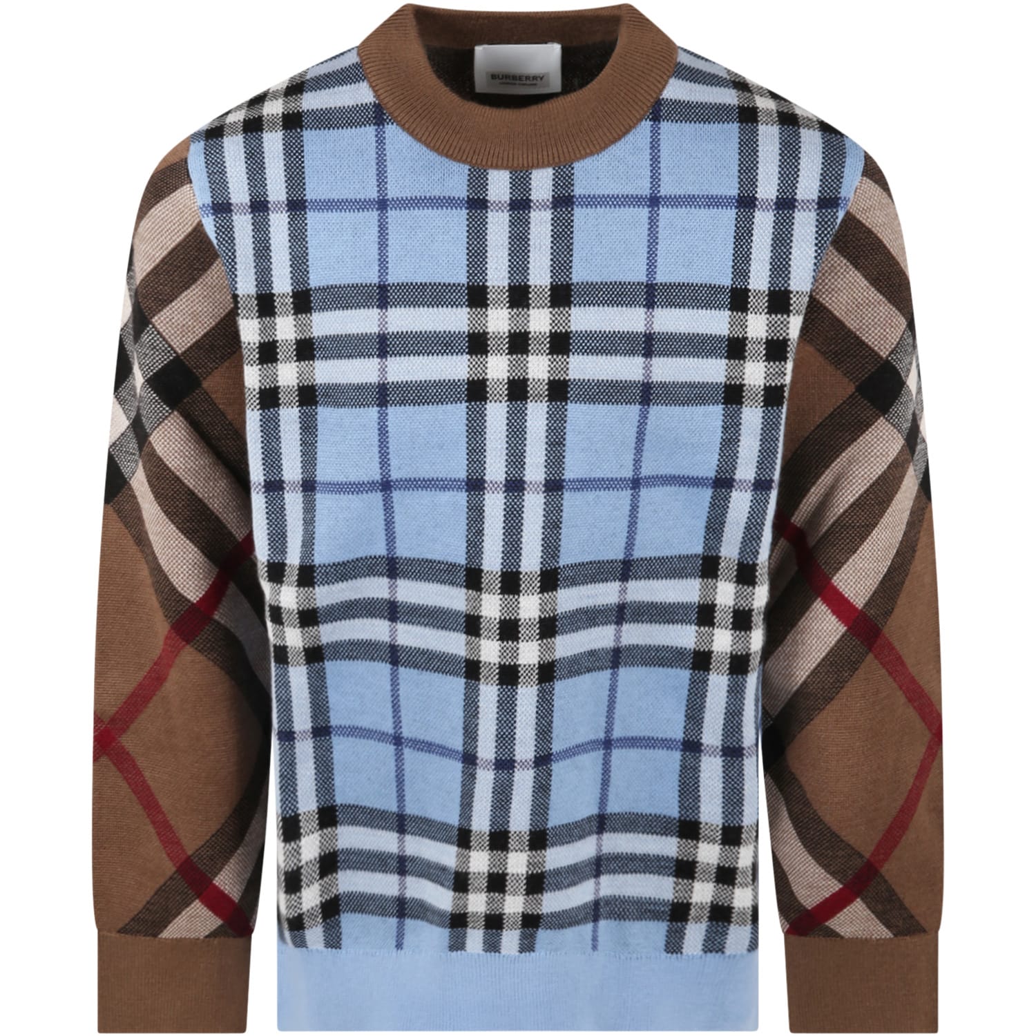 BURBERRY MULTICOLOR SWEATER FOR BOY WITH CHECK