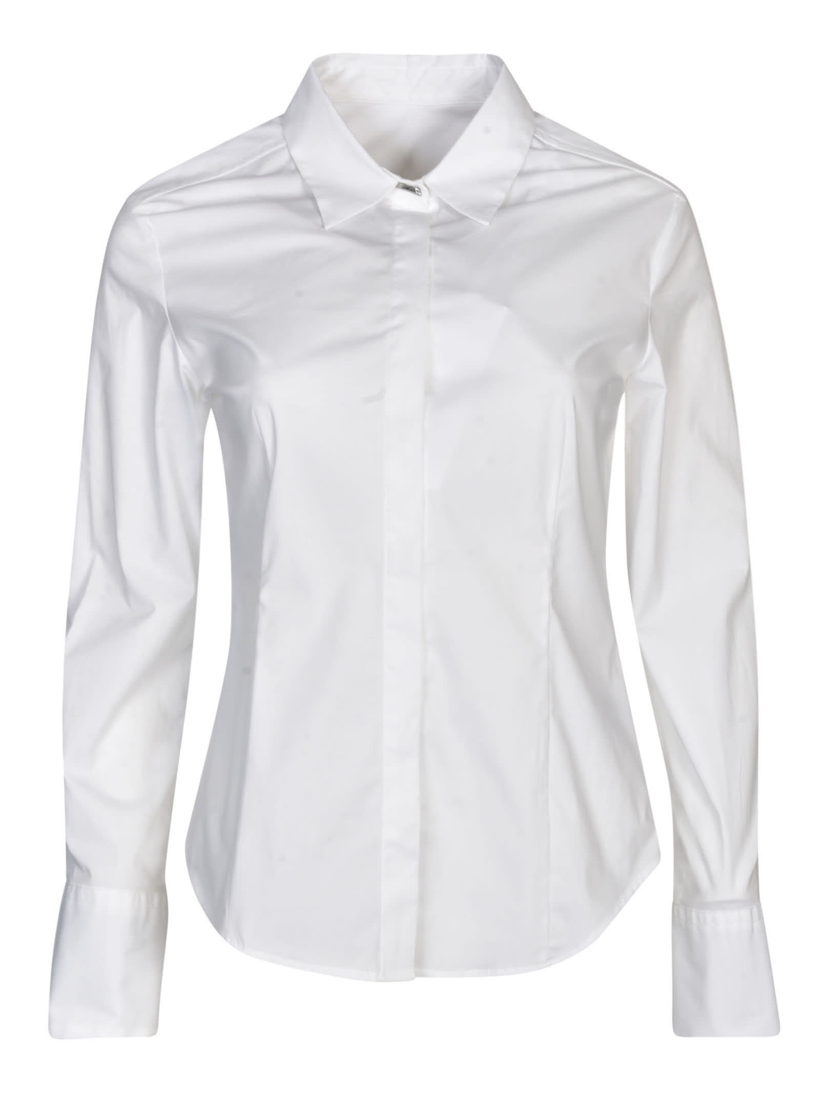 Round Hem Plain Shirt