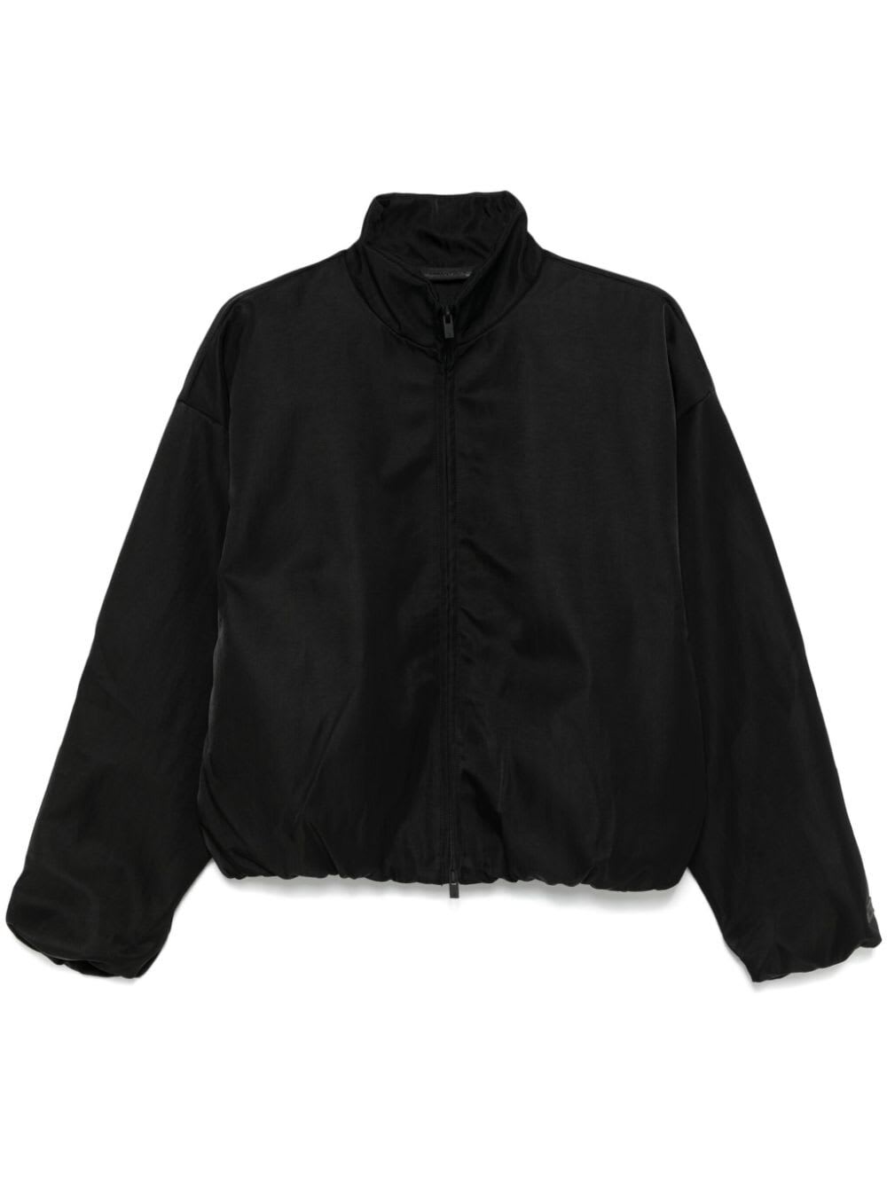 Shop Fear Of God Textured Nylon Track Jacket In Black