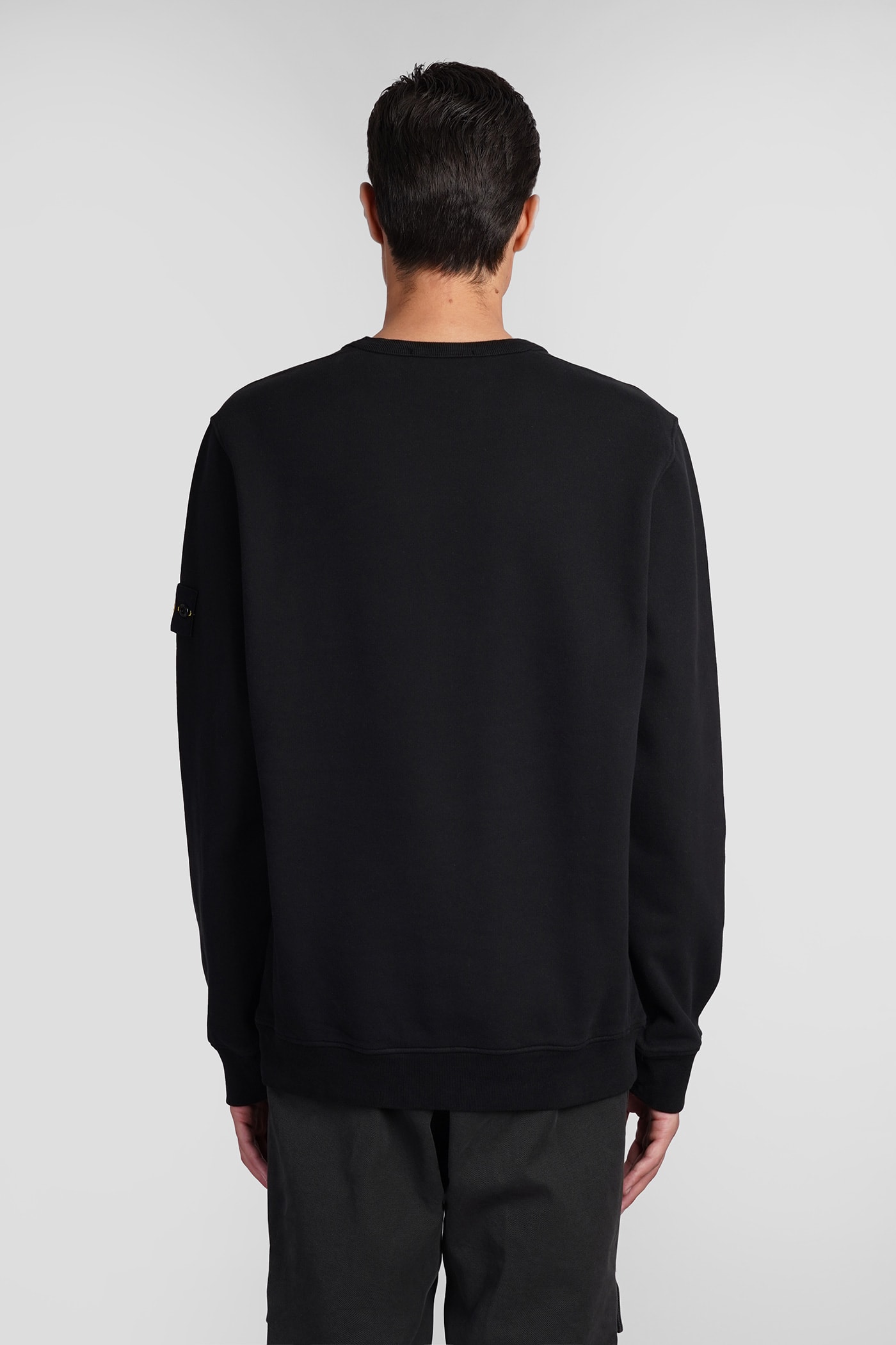 Shop Stone Island Sweatshirt In Black Cotton