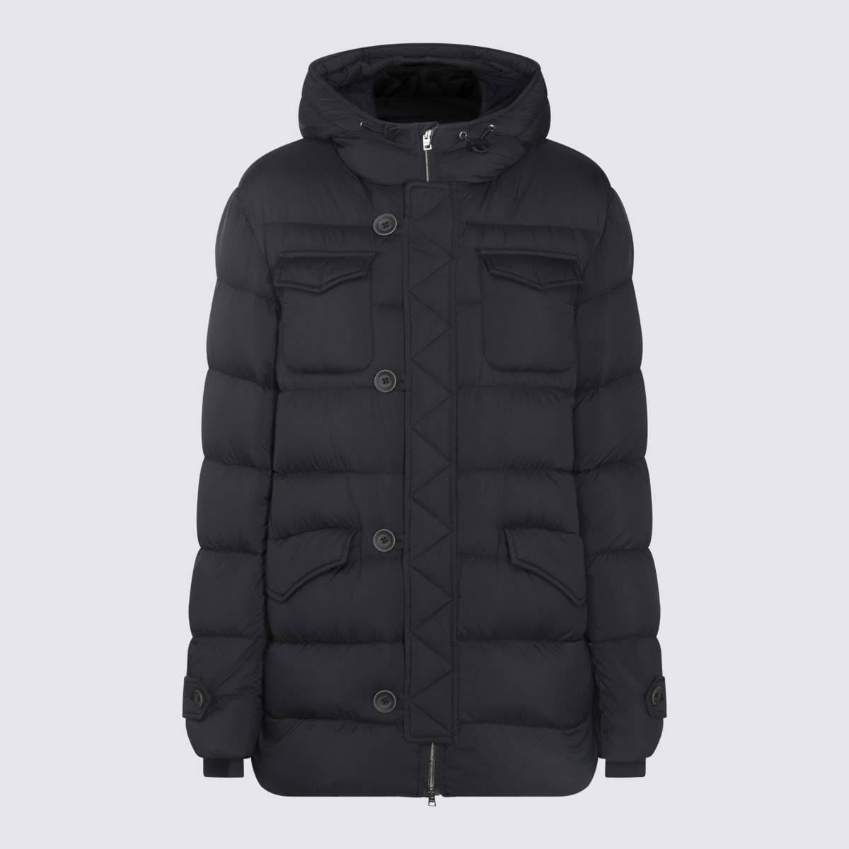 Shop Herno Black Down Jacket