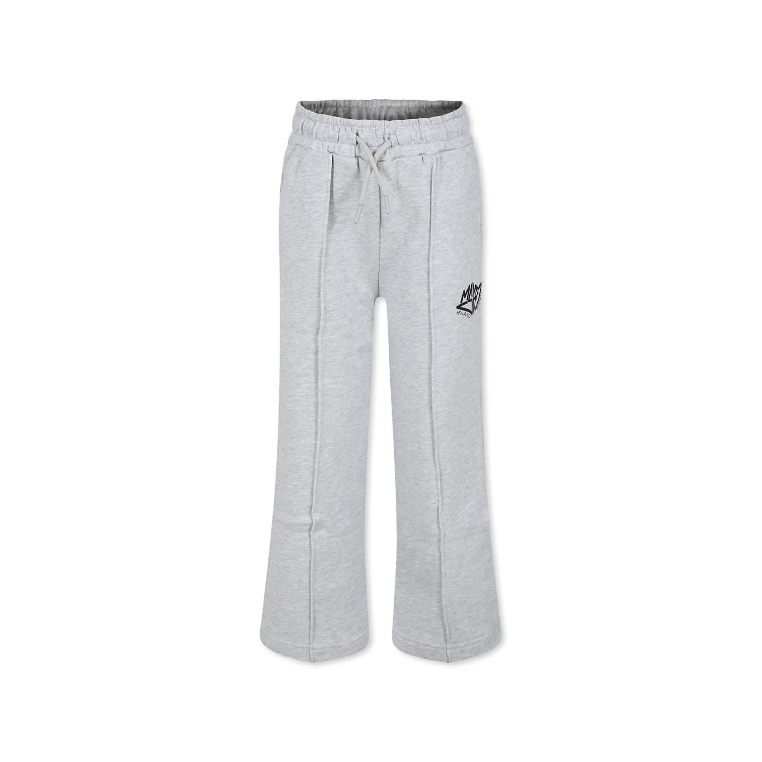 Msgm Grey Trousers For Boy With Logo In Grey