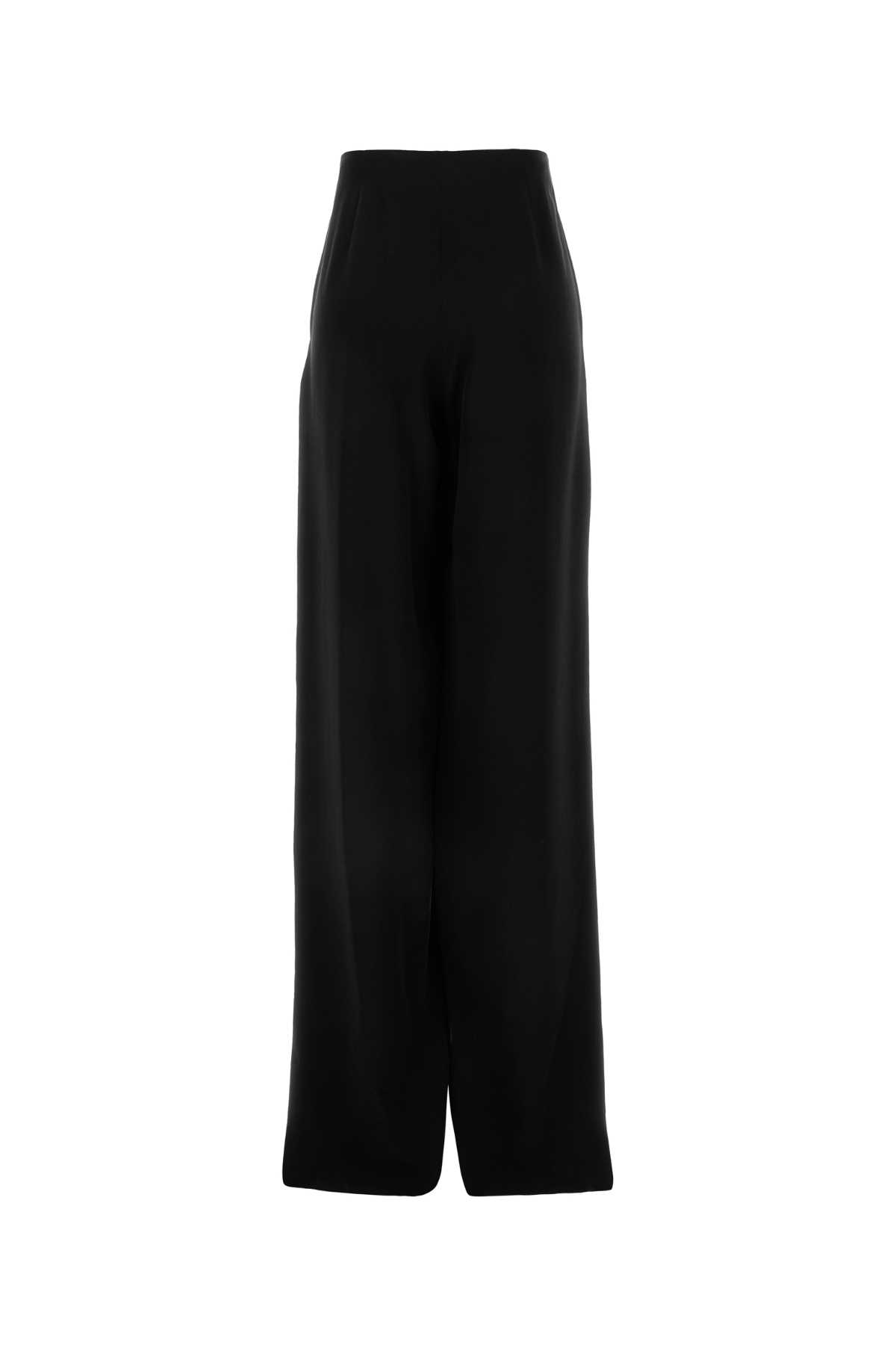 Saint Laurent Wide-leg Wool Pants For Women In Noir
