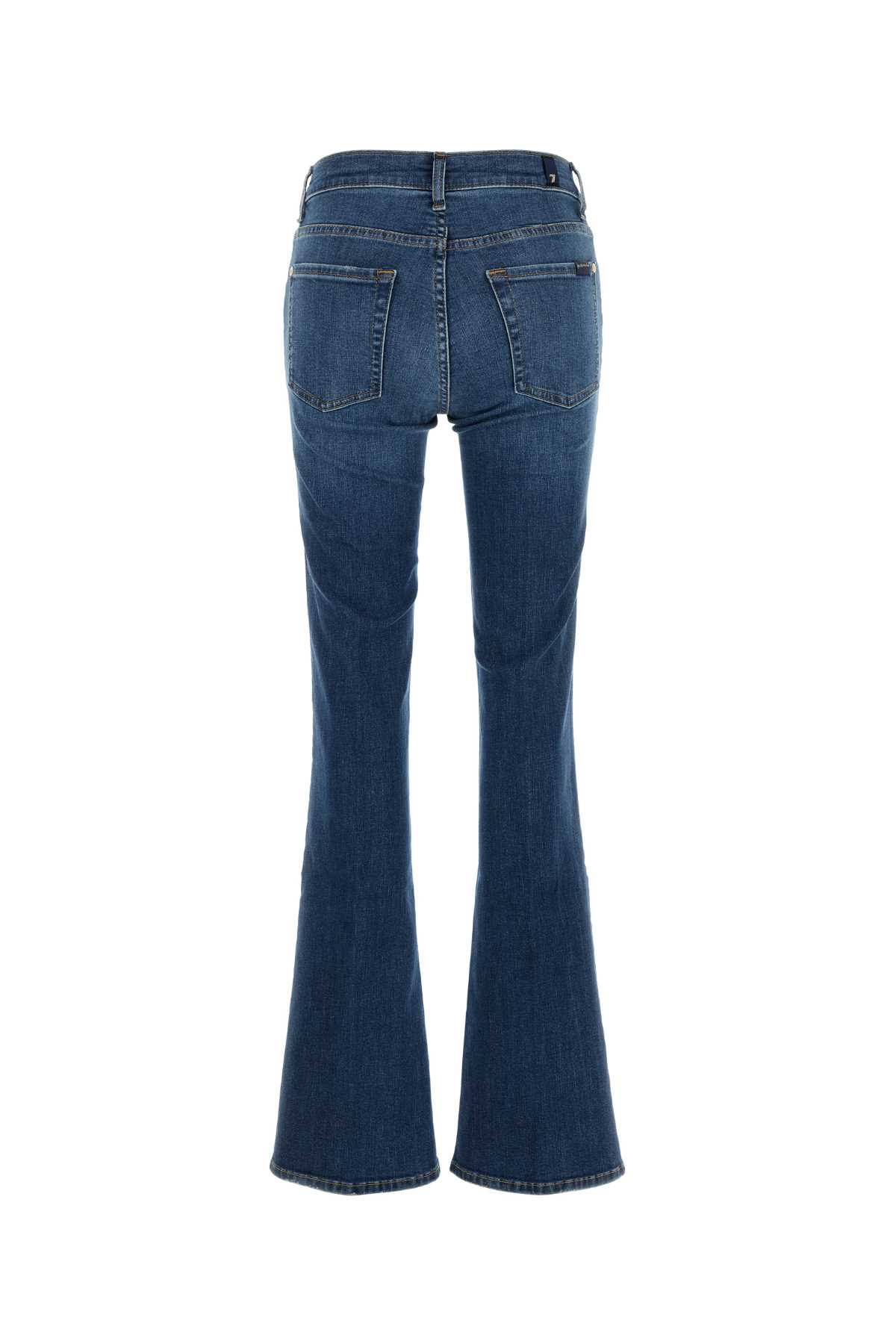 7 For All Mankind Denim Flared Jeans Five Pockets In Blue