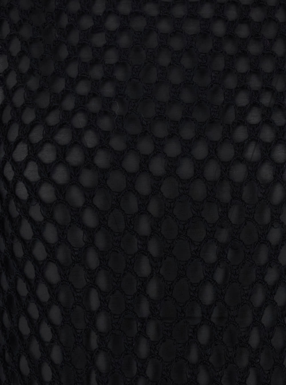 Semicouture Black Crewneck Long Dress With Fishnet Design And Matching Underdress In Black