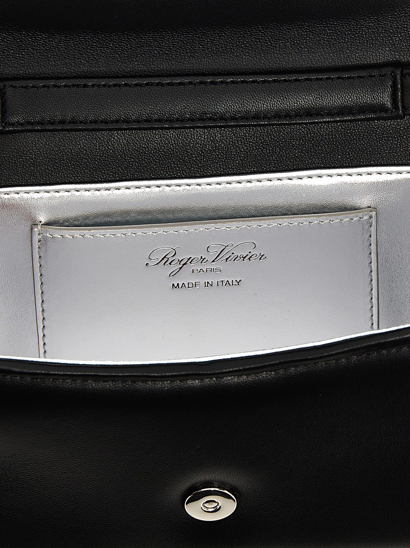 Roger Vivier Micro Pilgrim Top Handle Bag In Black
