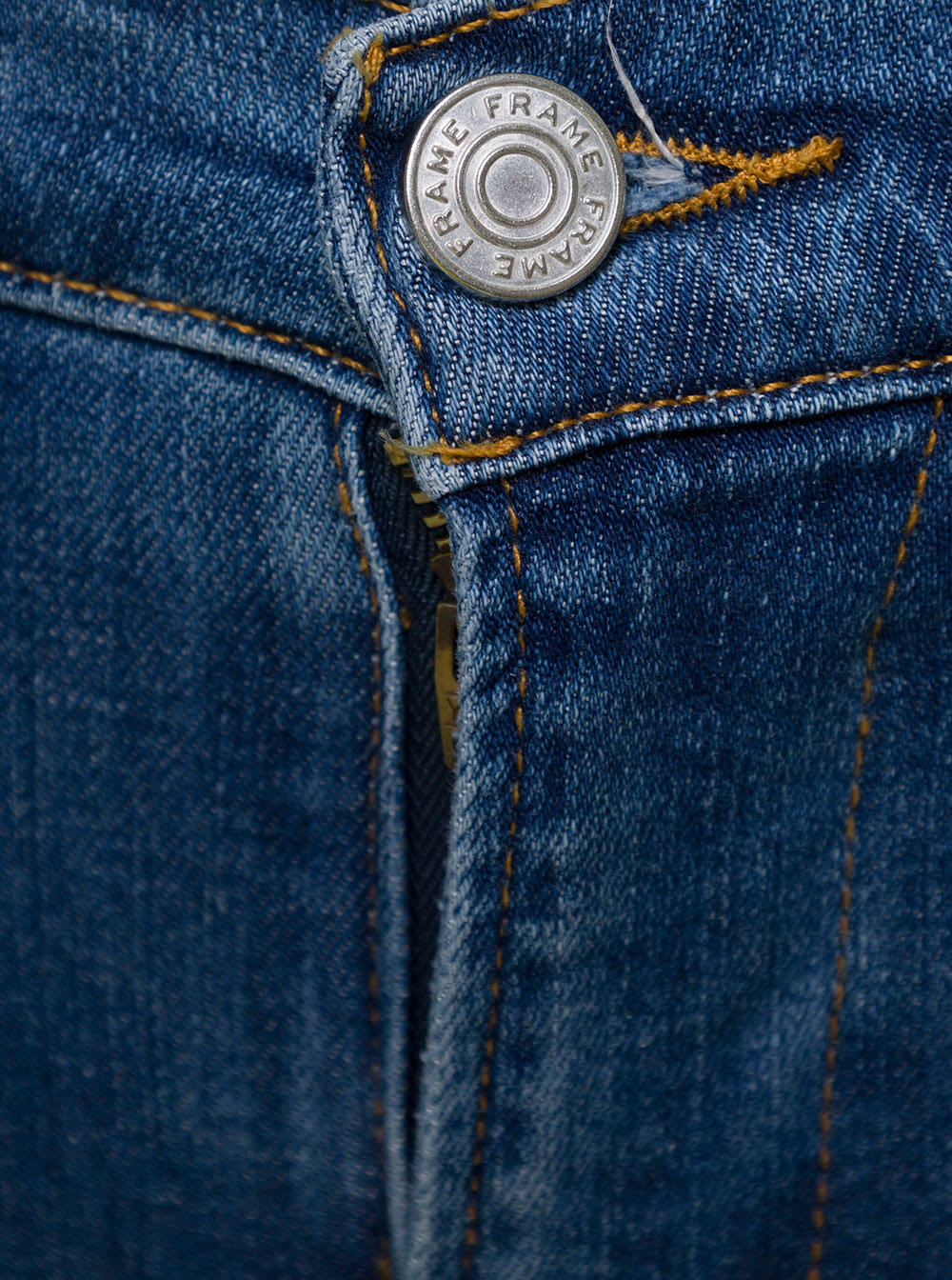 Shop Frame Le High Straight Blue Five-pocket Style Jeans In Cotton Blend Denim Woman