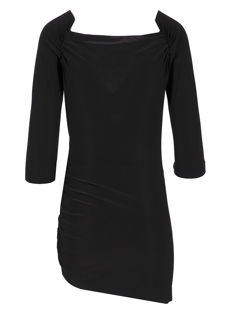 Norma Kamali Draped Off-shoulder Mini Dress In Black