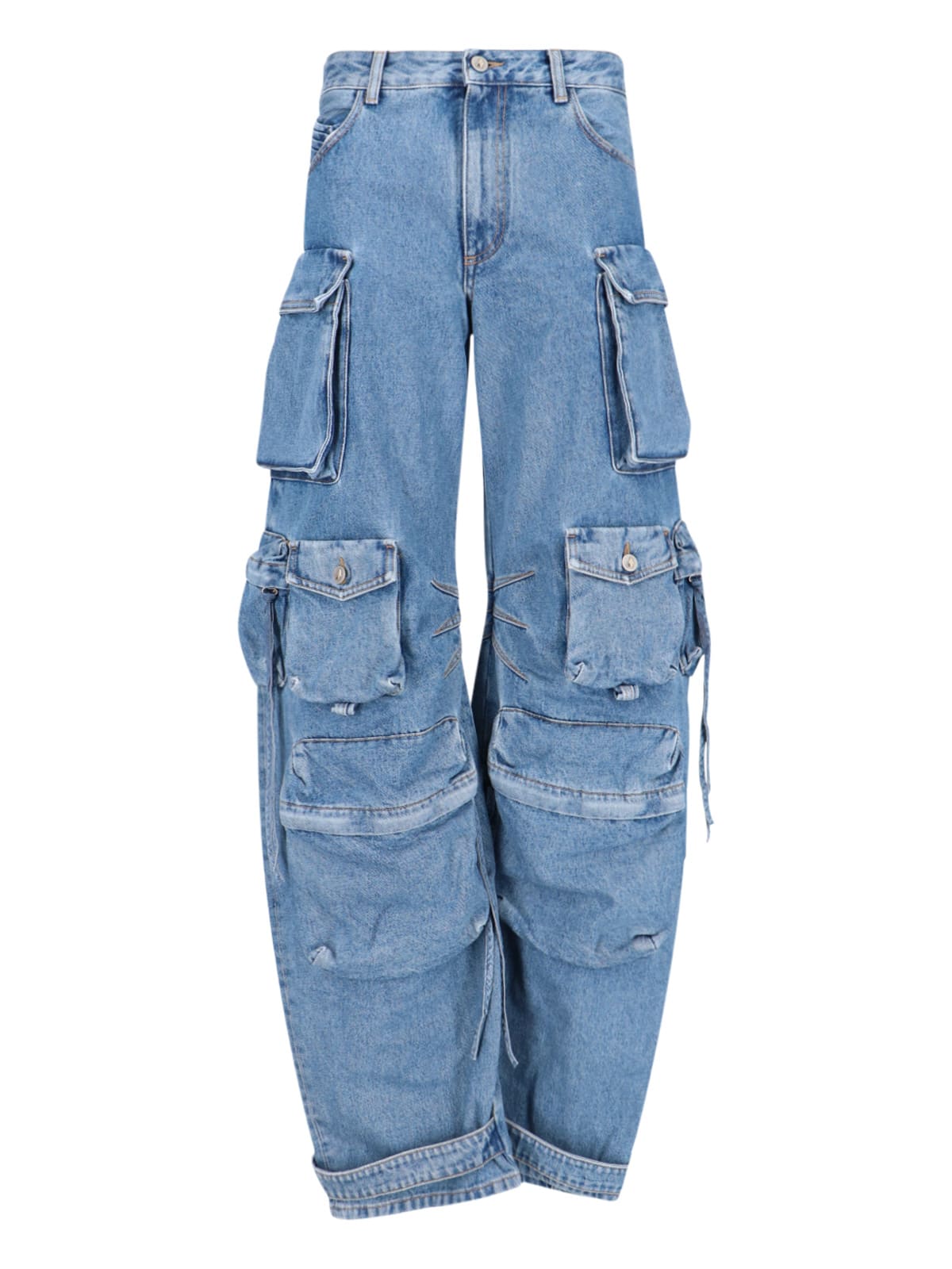 Shop Attico Fern Cargo Jeans In Blue