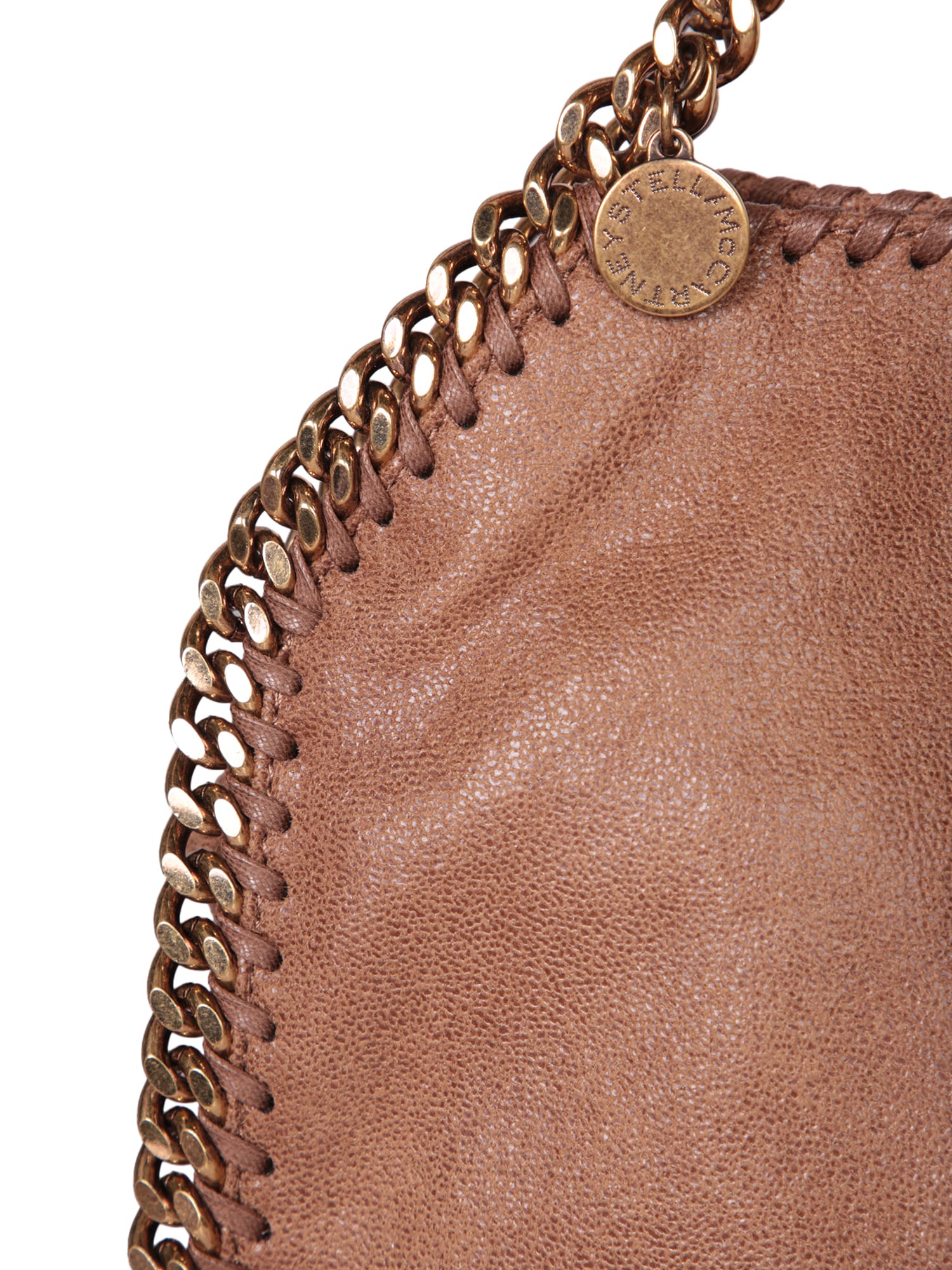 Shop Stella Mccartney Falabella Mini Pecan Gold Bag In Blue