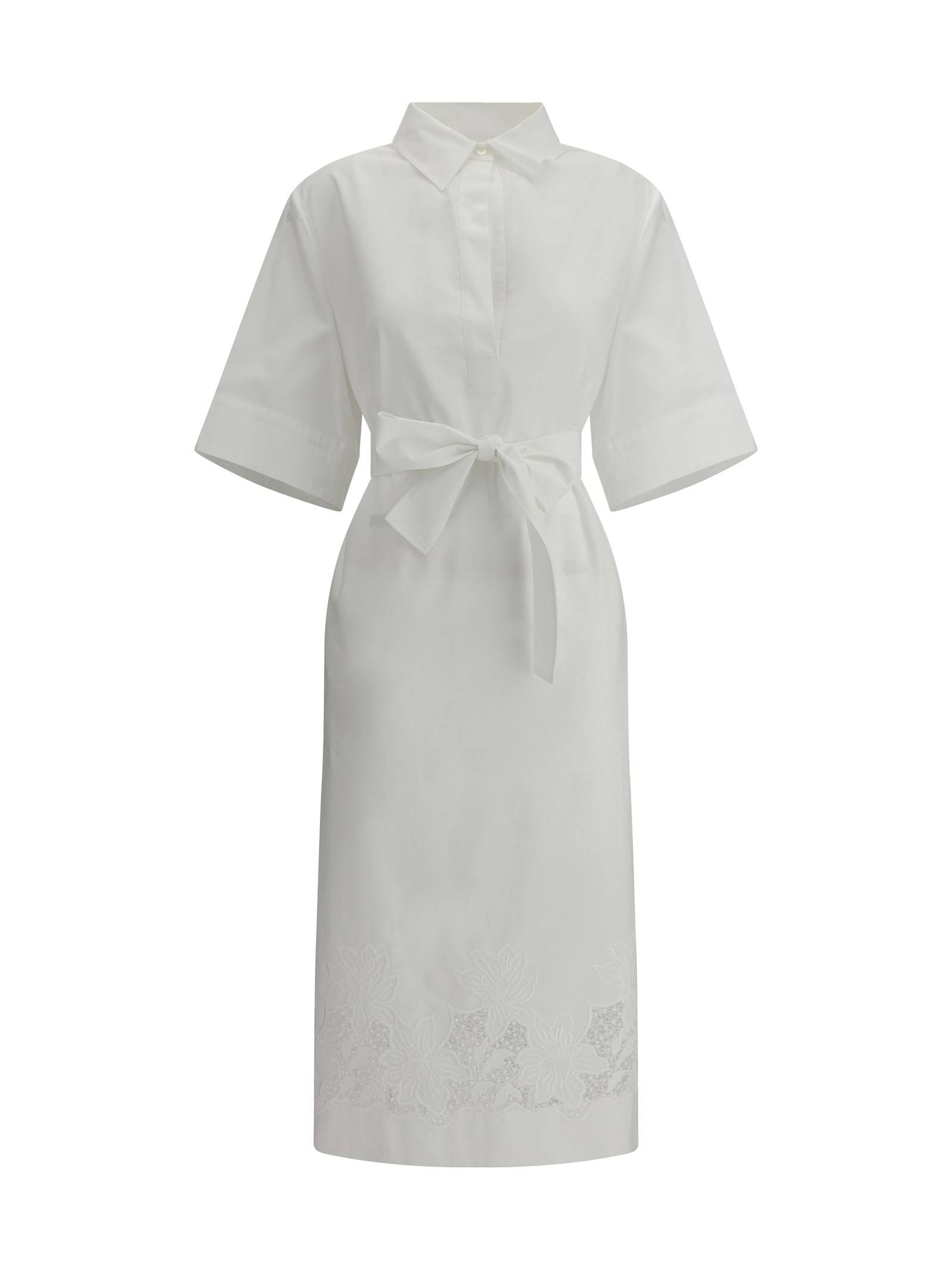 P.a.r.o.s.h Tunic Dress With Embroidery In Bianco