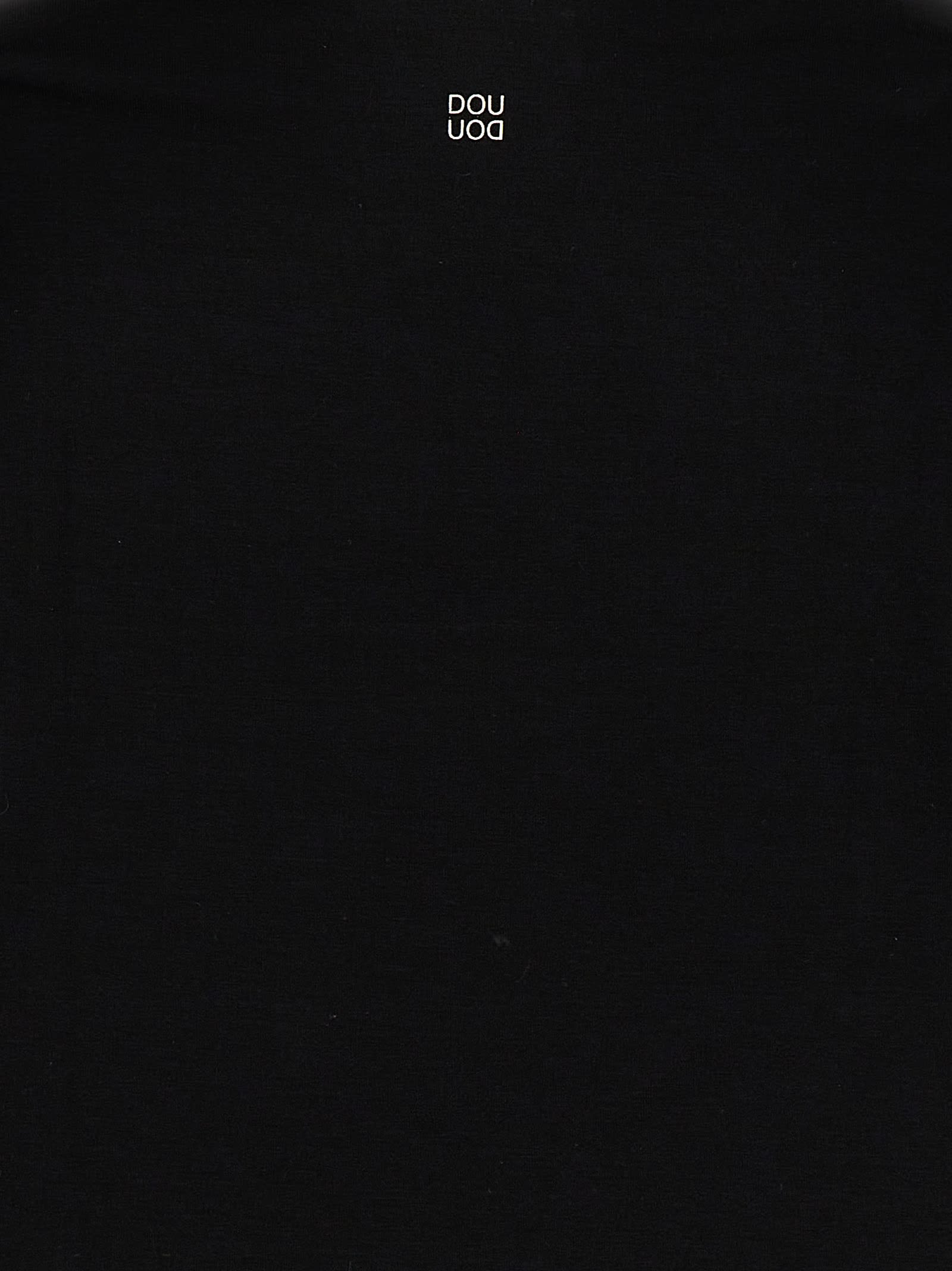 Shop Douuod Viscose Turtleneck Sweater In Black