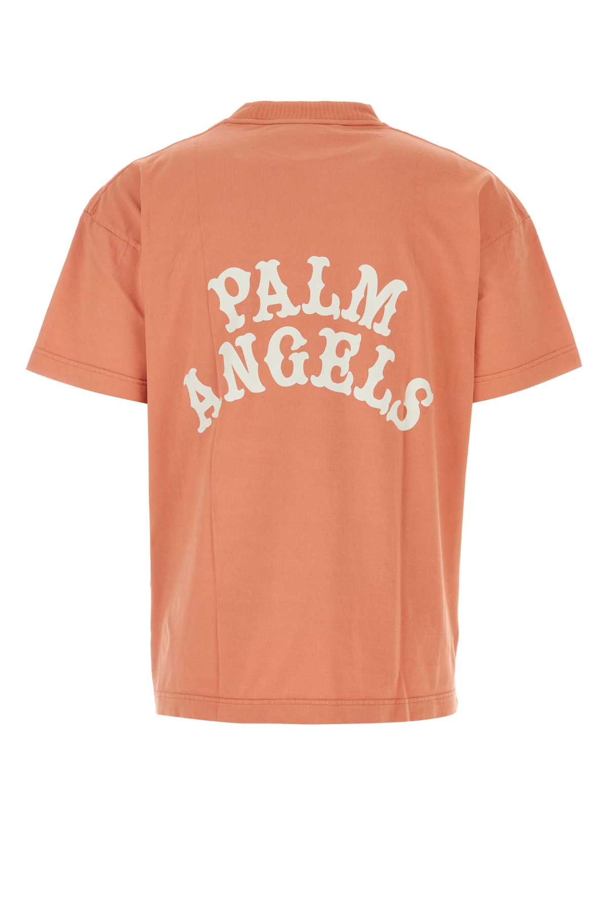 Palm Angels Dark Pink Cotton T-shirt In Pinkmulticol
