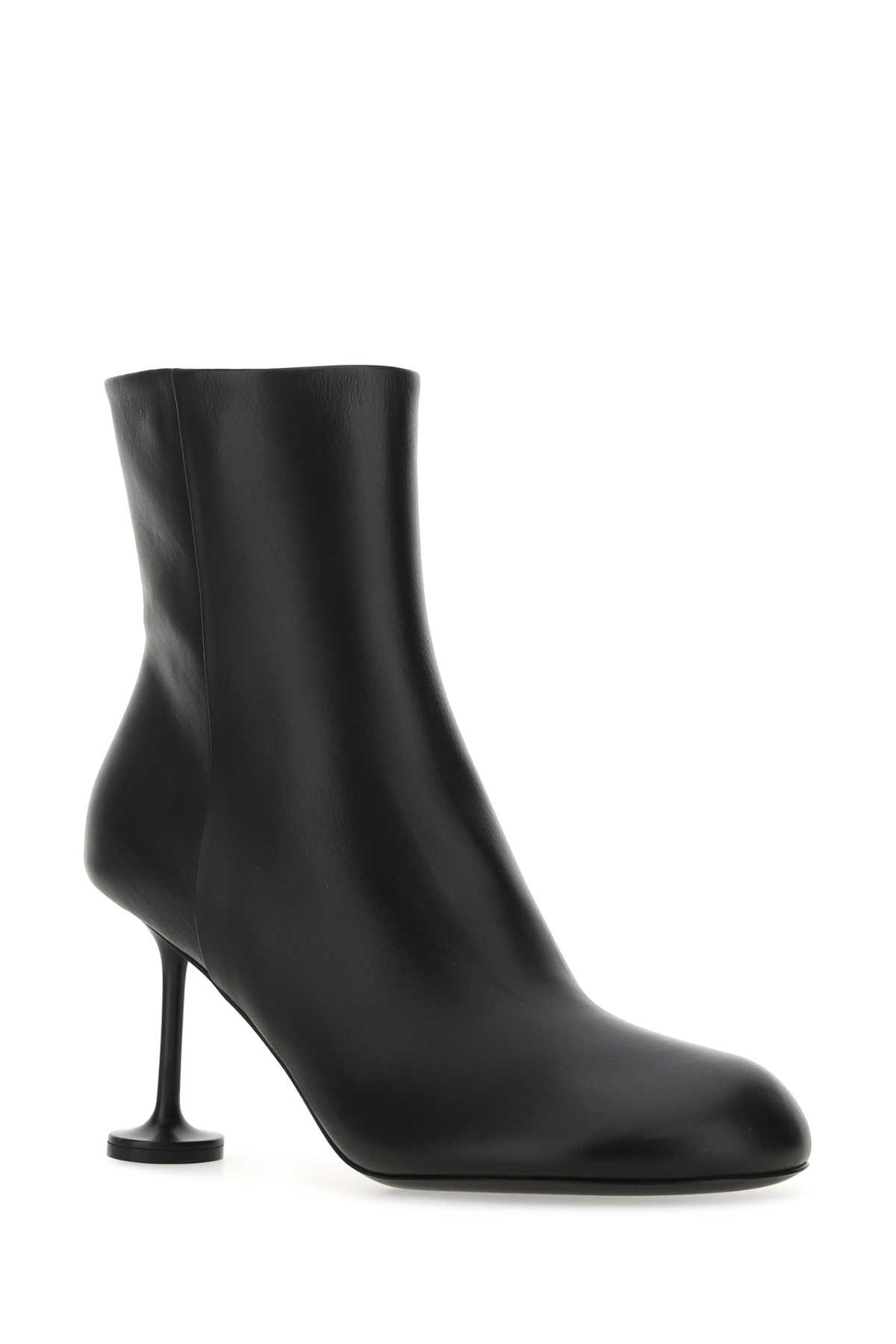 Shop Balenciaga Black Leather Lady Ankle Boots In 1000