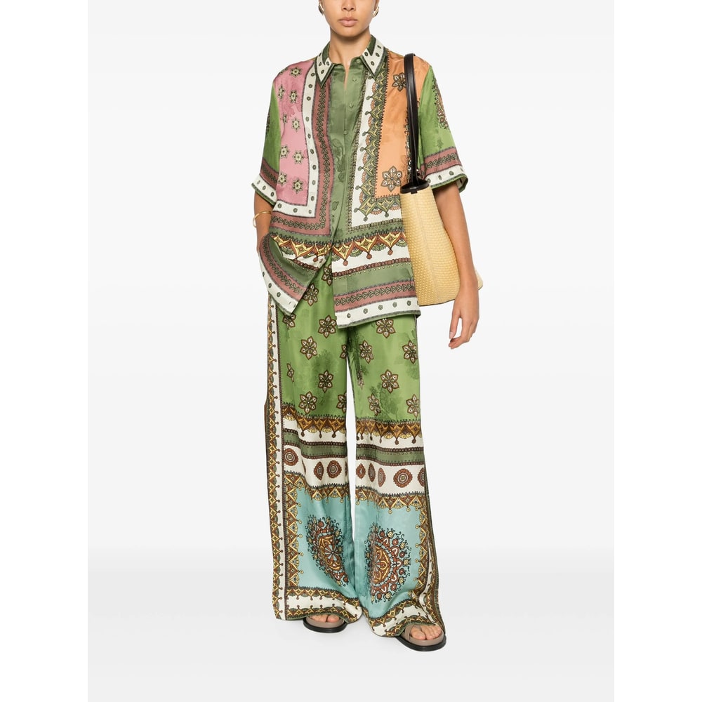 Alemais Contina Printed Jacquard Wide-leg Pants In Multi