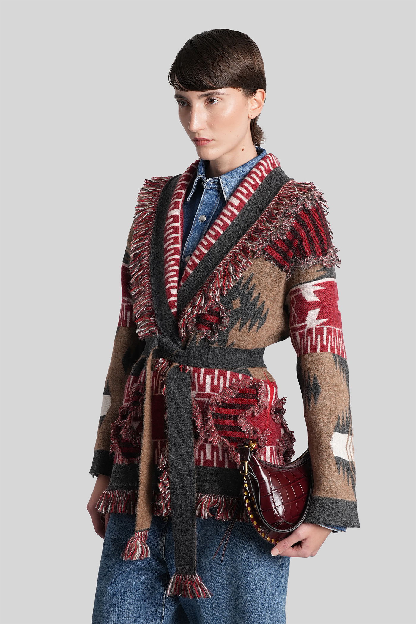 Alanui Cardigan In Multicolor Wool In Multi