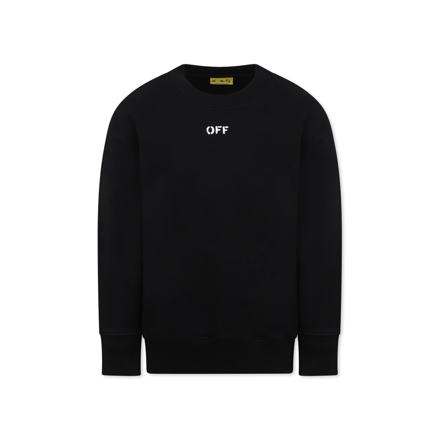 Off-white Black Sweatshirt For Boy With Logo In Black