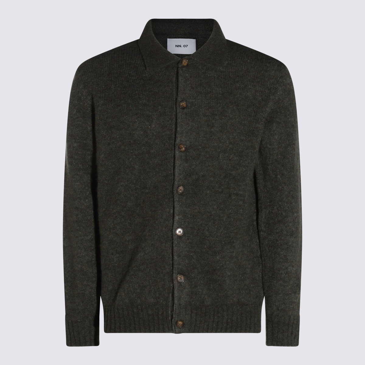 Nn07 Collared Crewneck Sweater Ribbed Cuffs In Black