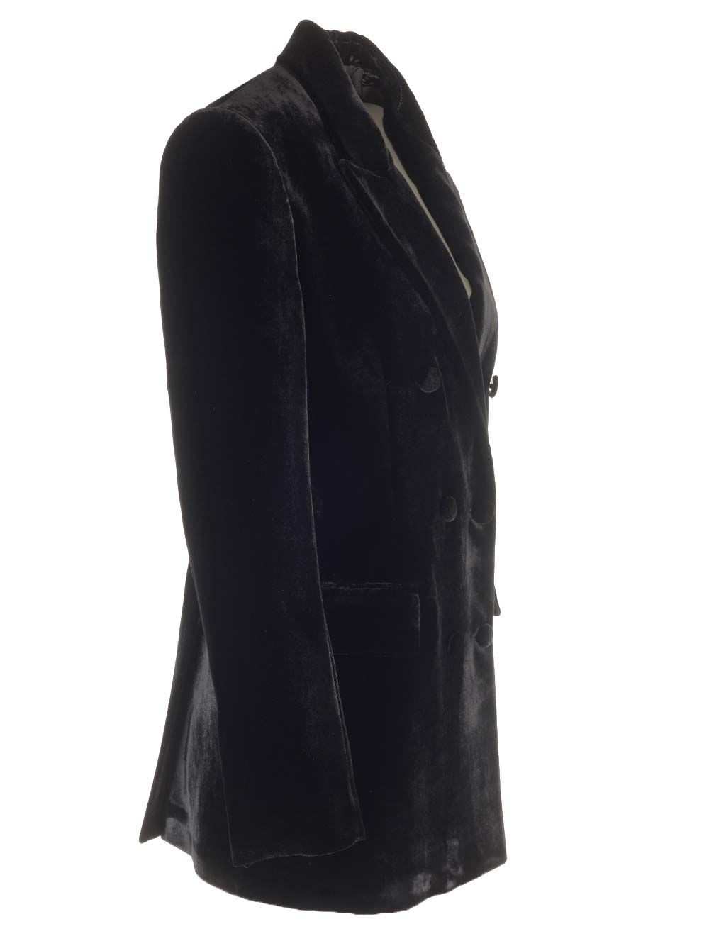 Shop P.a.r.o.s.h Velvet Blazer In Black