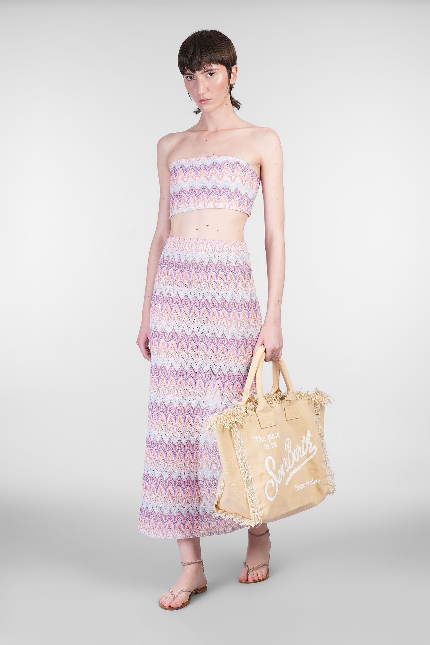 Mc2 Saint Barth Jaclyn R Topwear In Multicolor Polyester In Pink