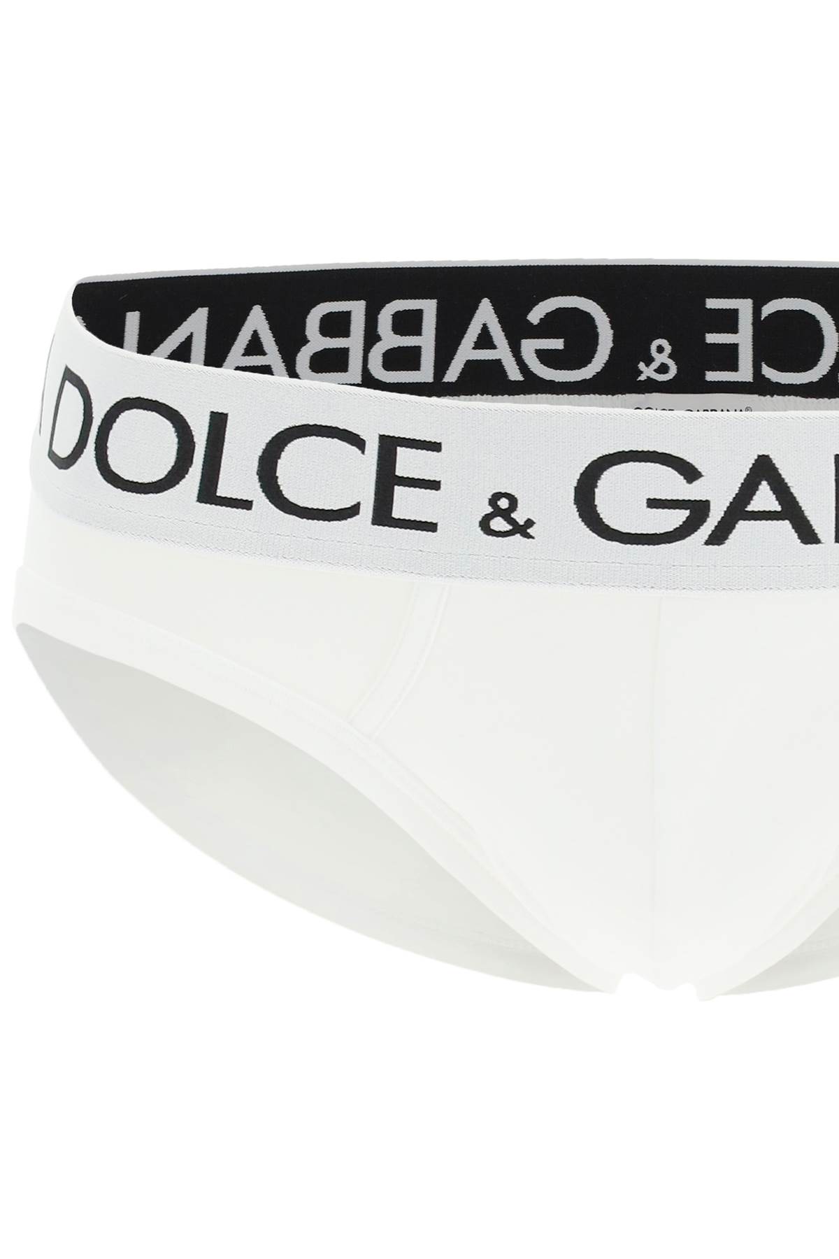 Shop Dolce & Gabbana Logo Band Underwear Brief In Optical White